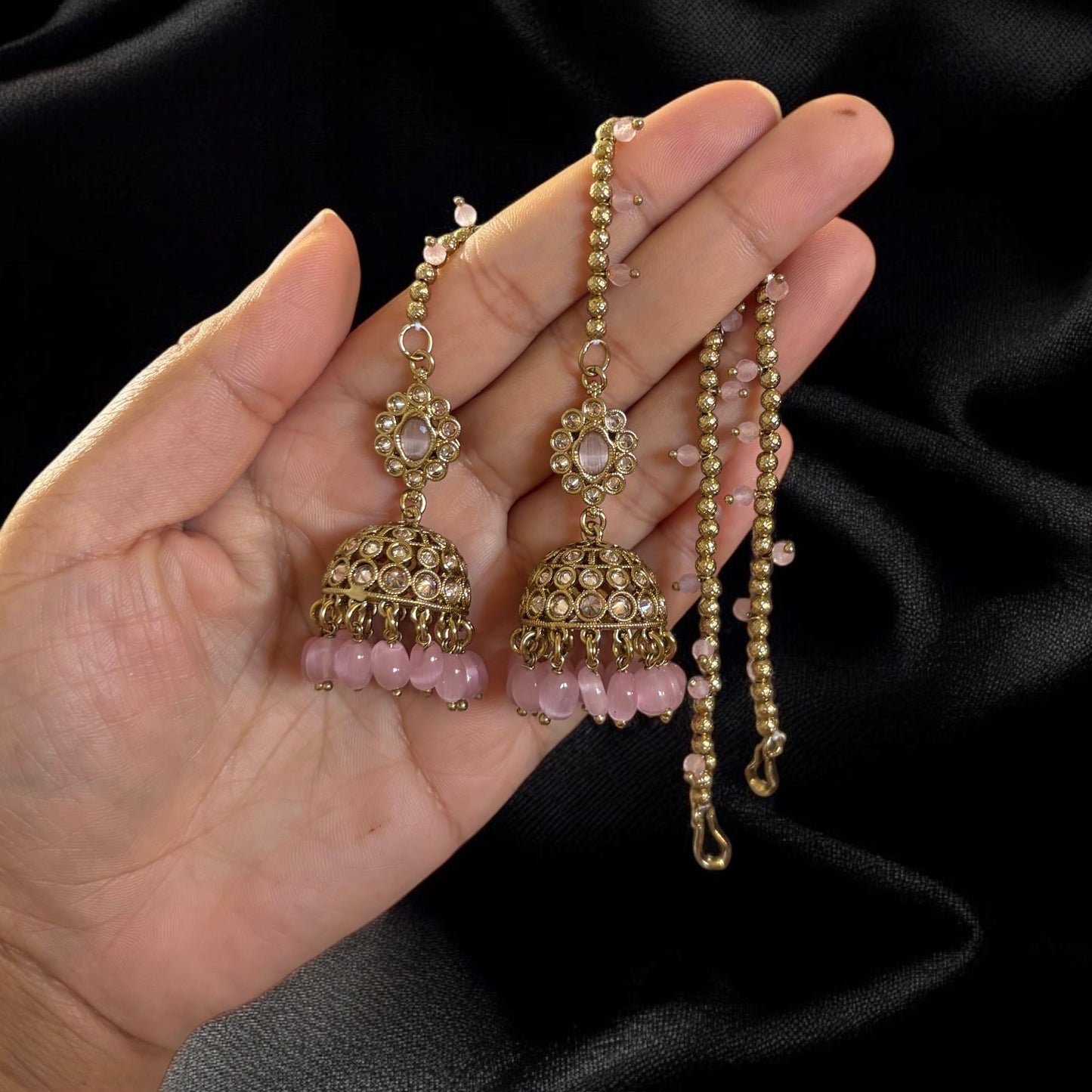Jhumki with ear chain