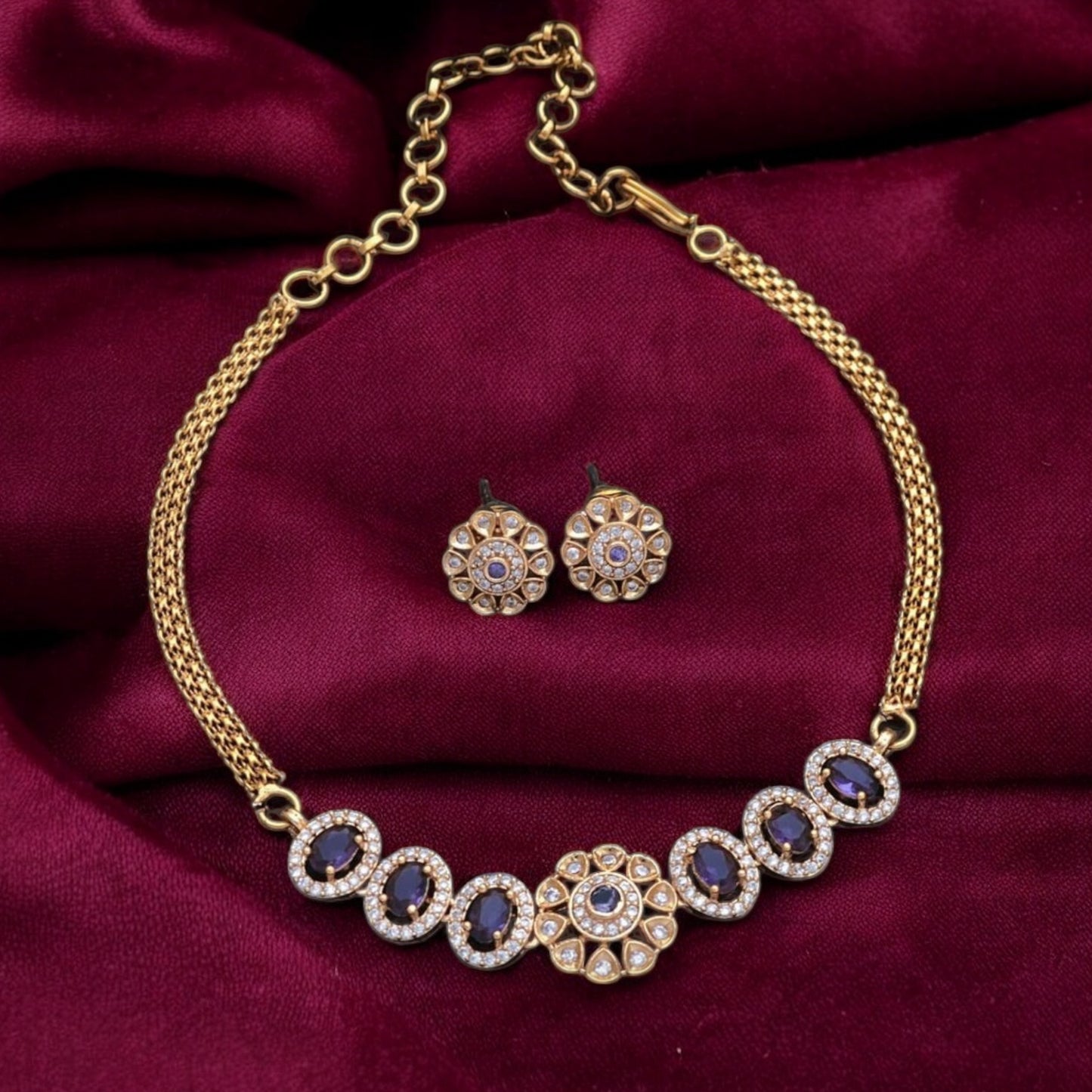 Gold plated necklace set