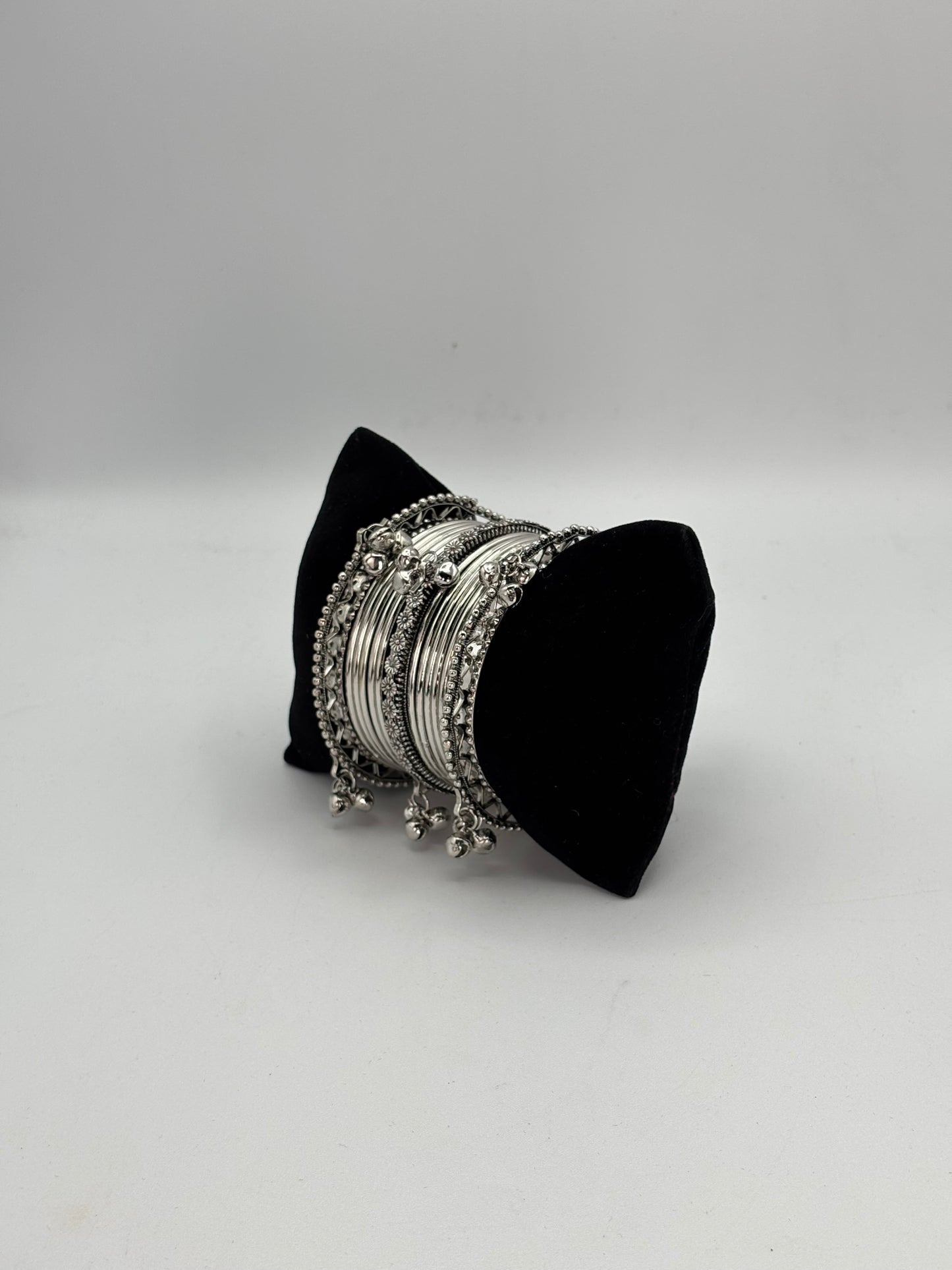 Silver oxidized bangles