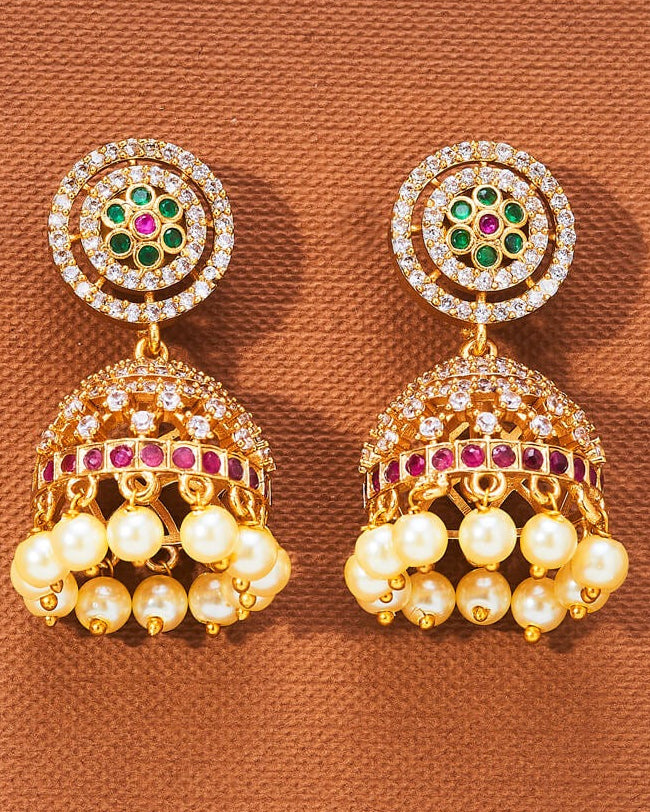 Gold plated Cz jhumki