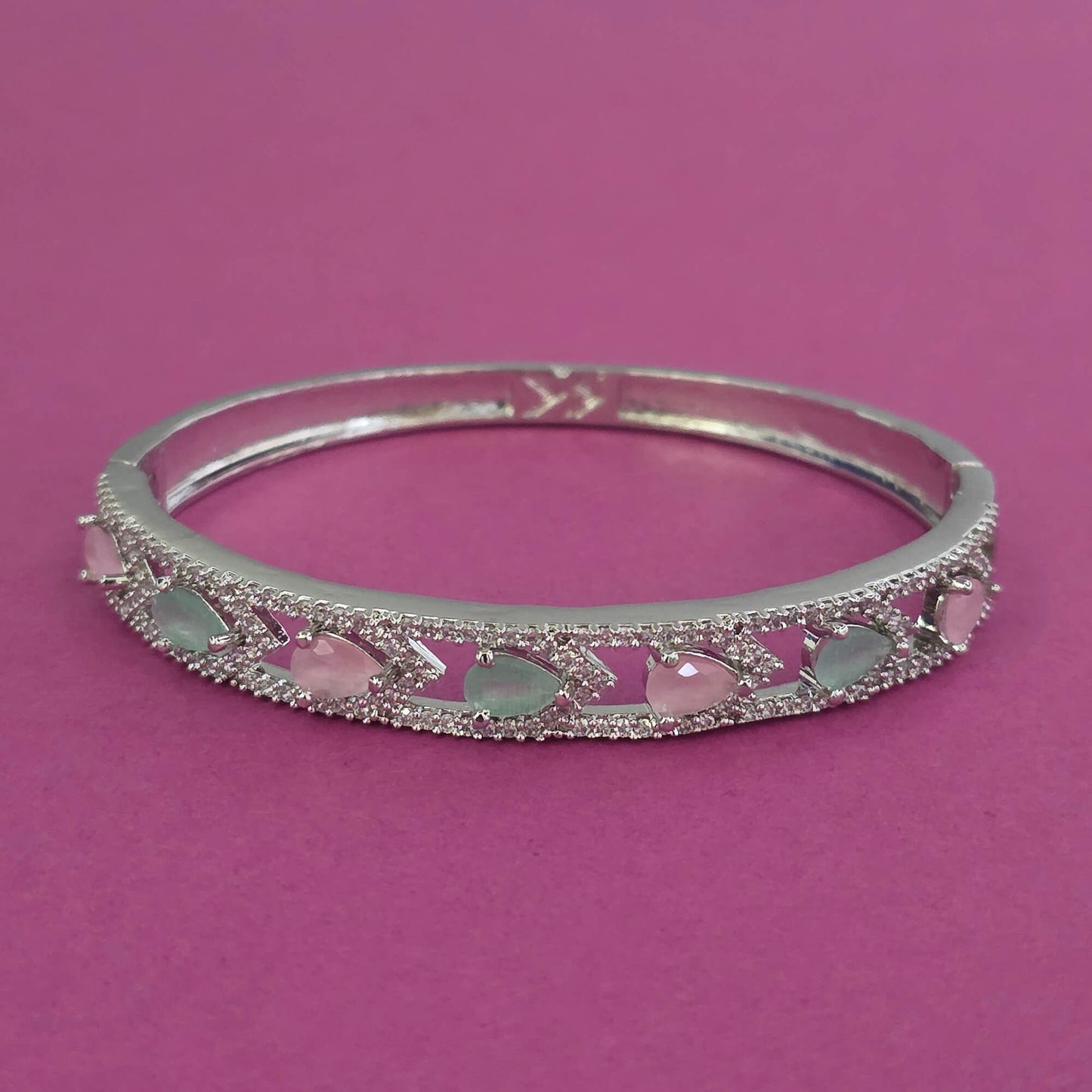 Silver American Diamond openable bracelet