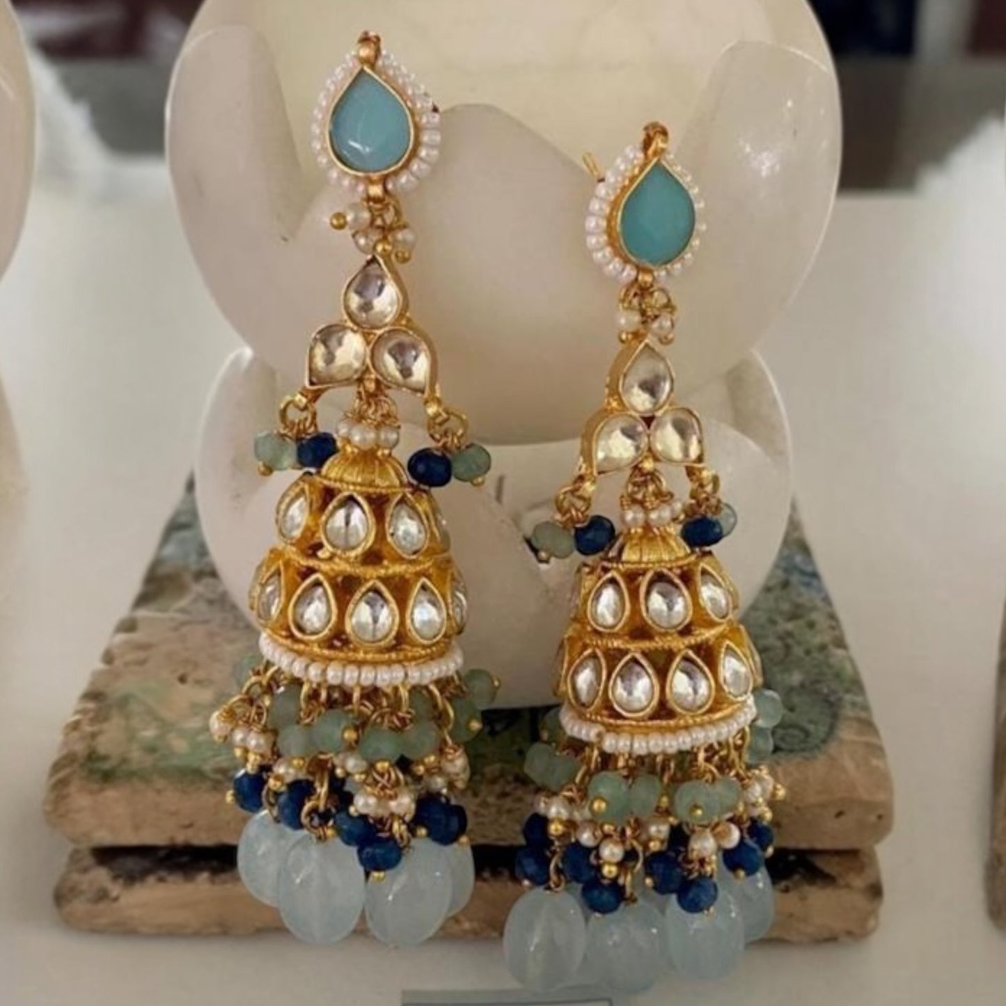 Premium kundan jhumki