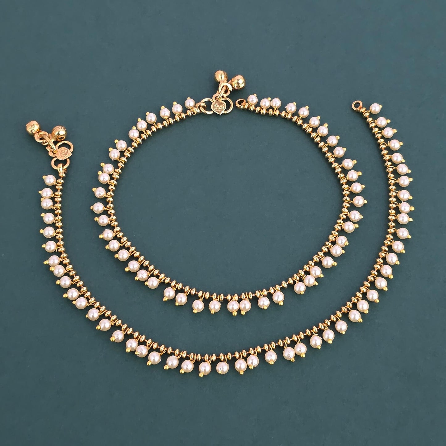 Gold plated moti anklet