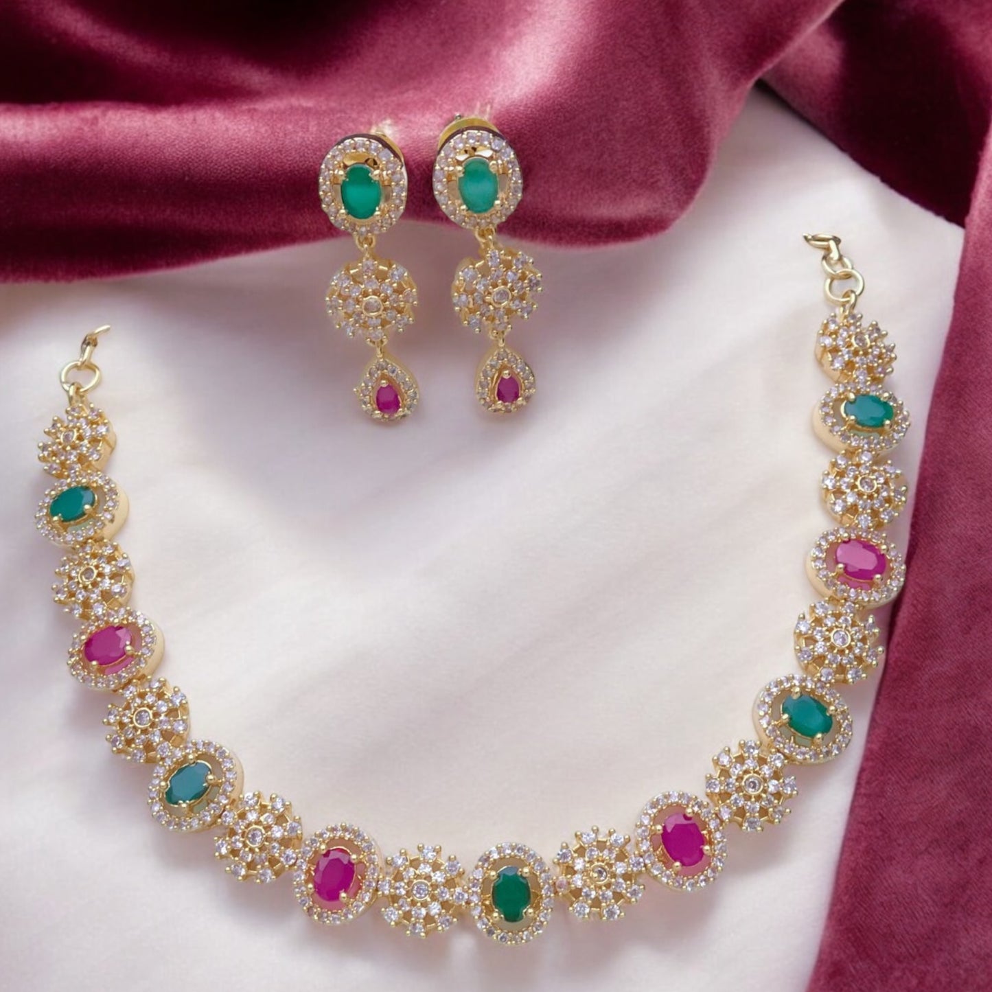 Micro gold plated necklace set