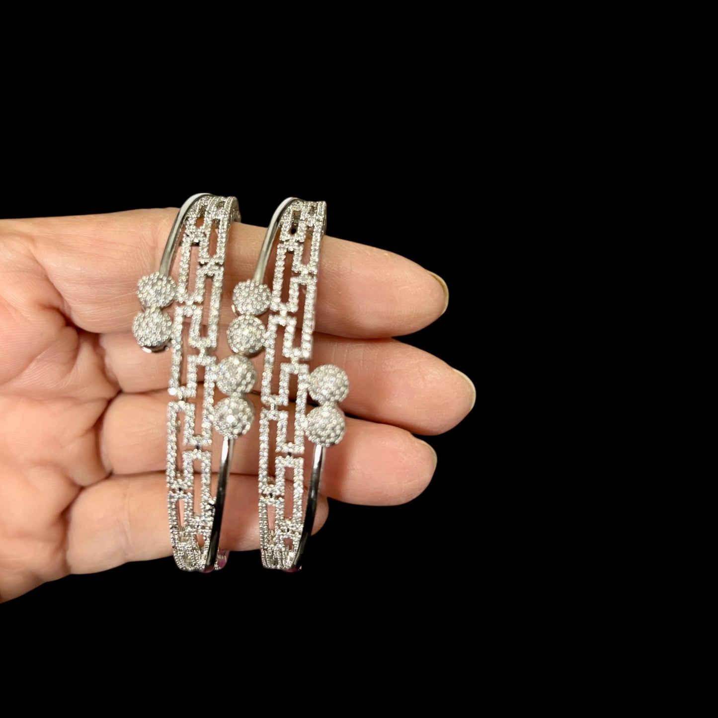 American Diamond silver bangles