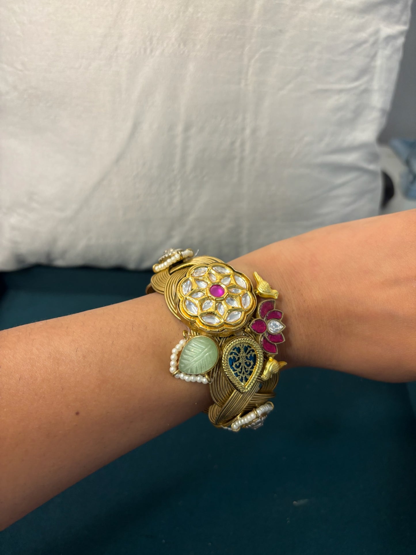 Premium pachi kundan bracelet