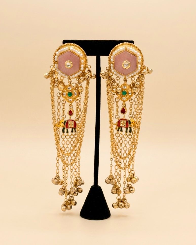 Gold plated Kashmiri earrings