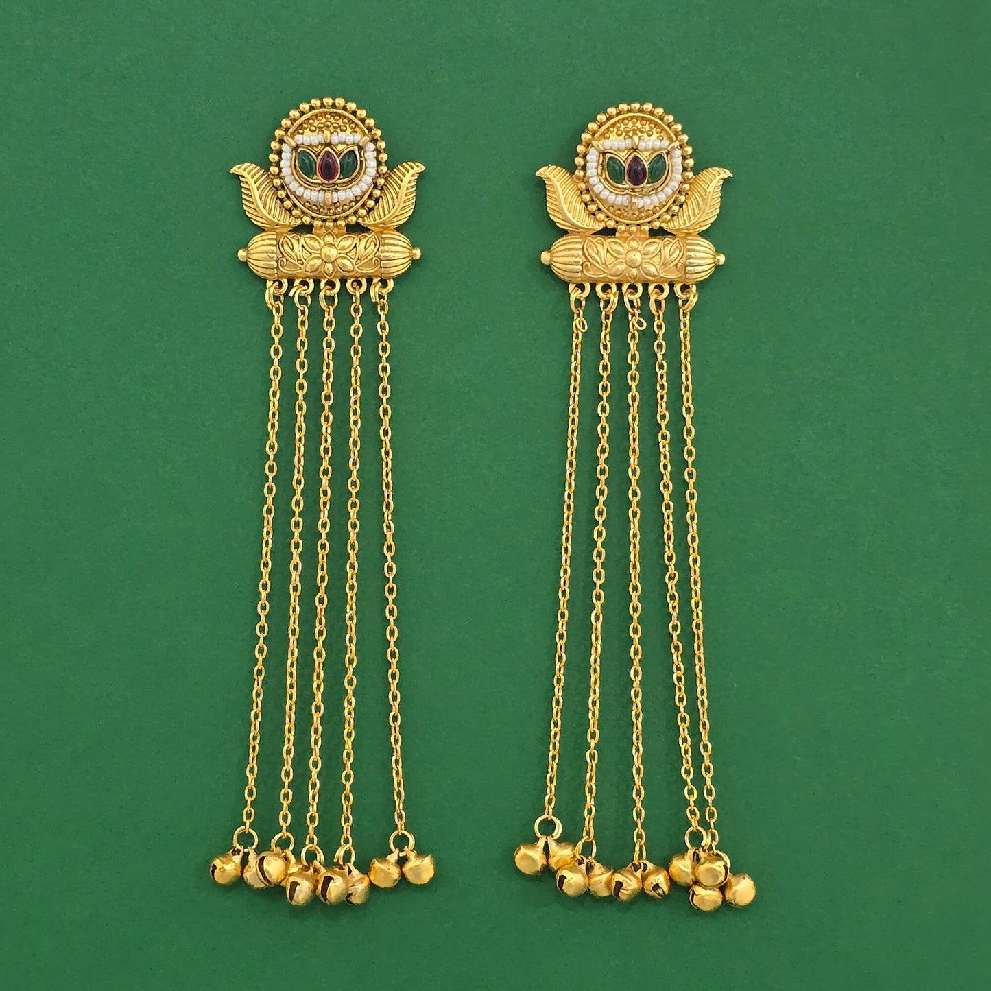 Gold plated long earrings