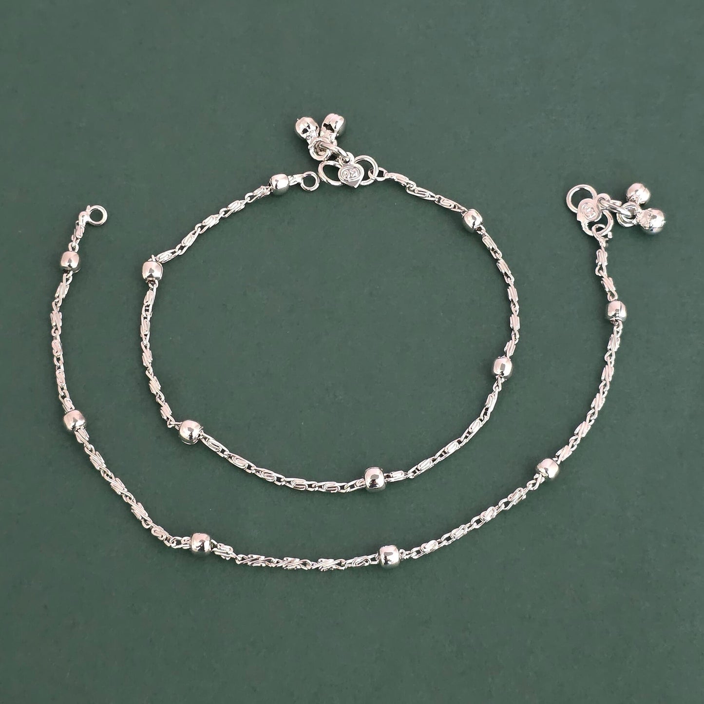 Silver plated anklets