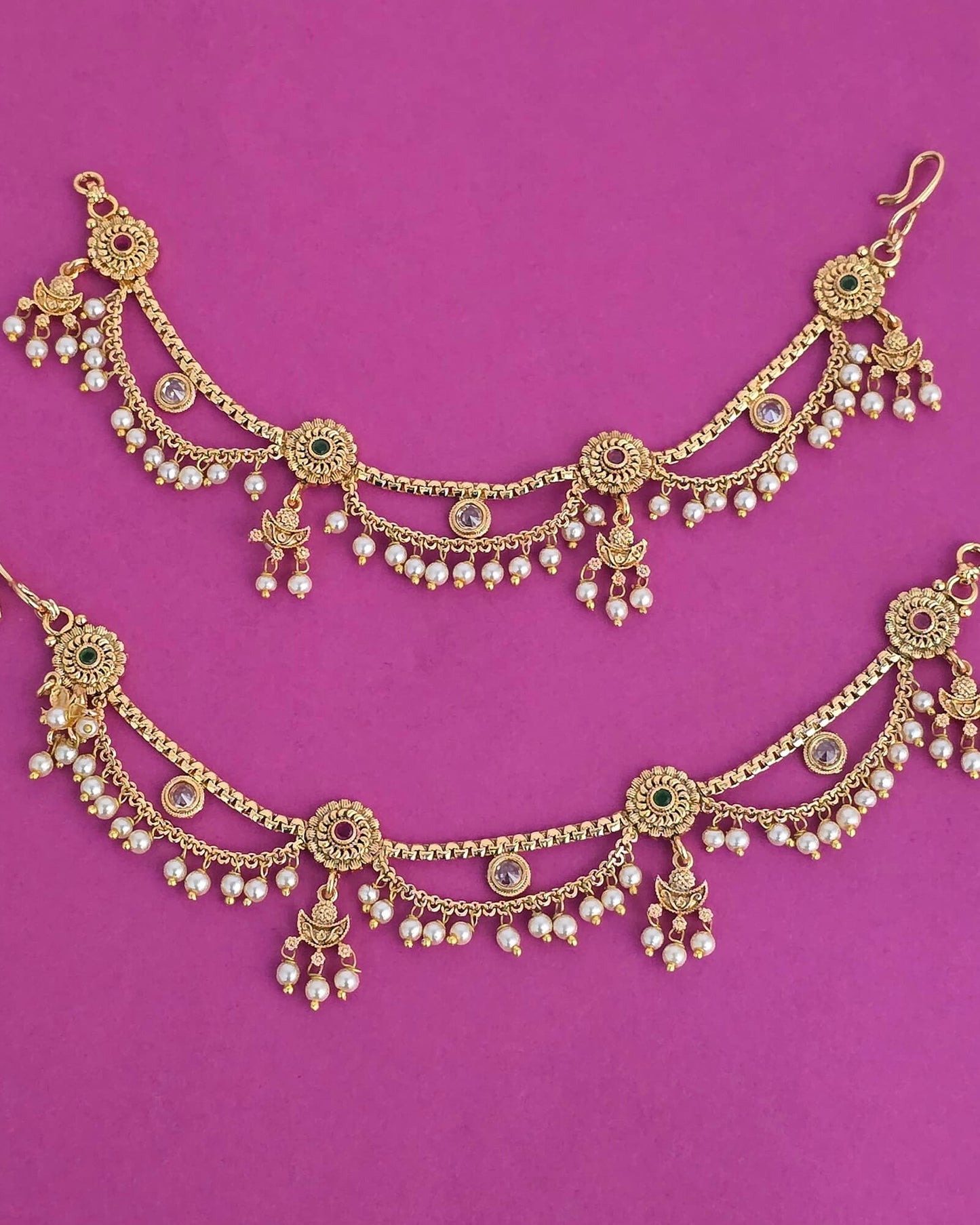 Gold plated ear chain