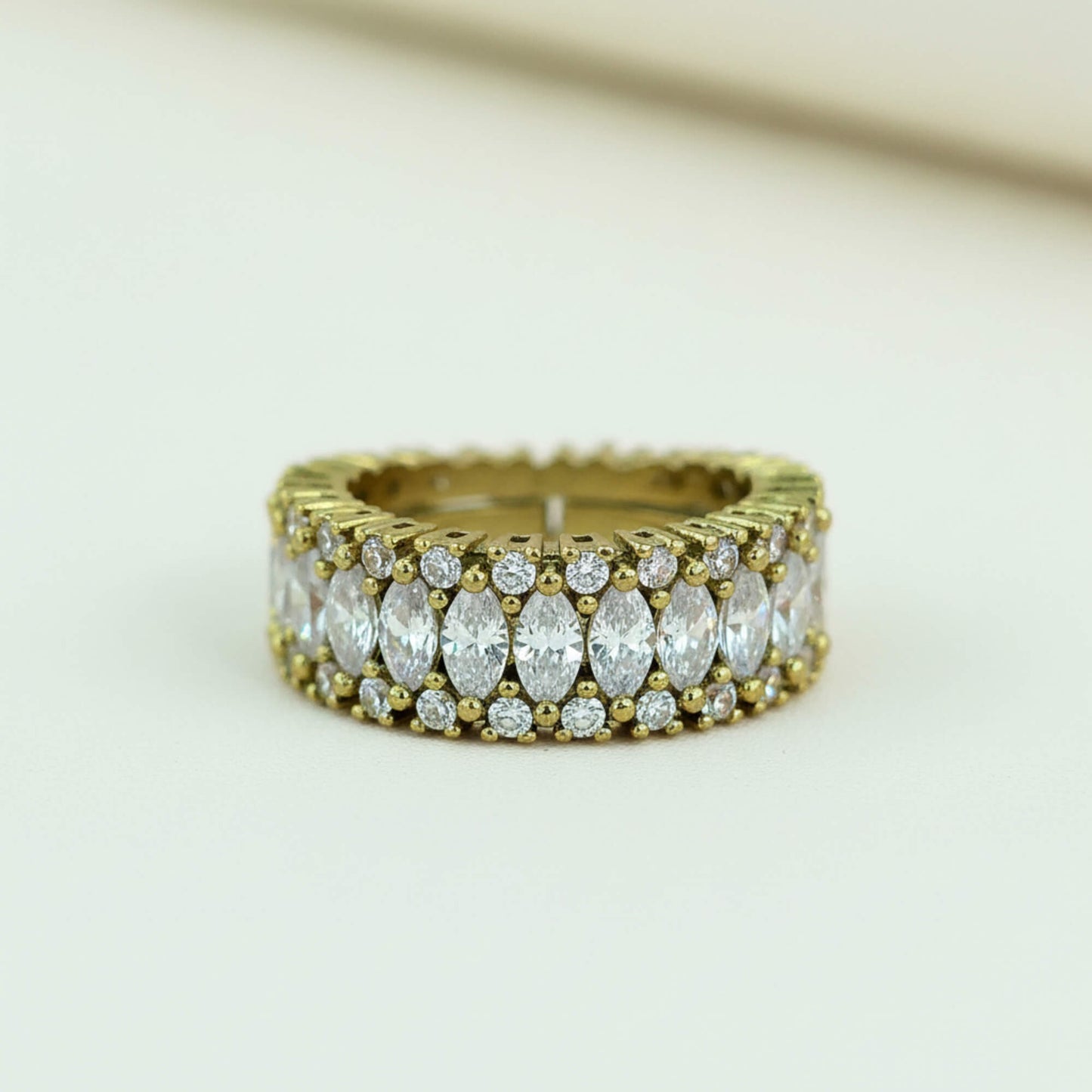 2tone mehndi plated American Diamond ring