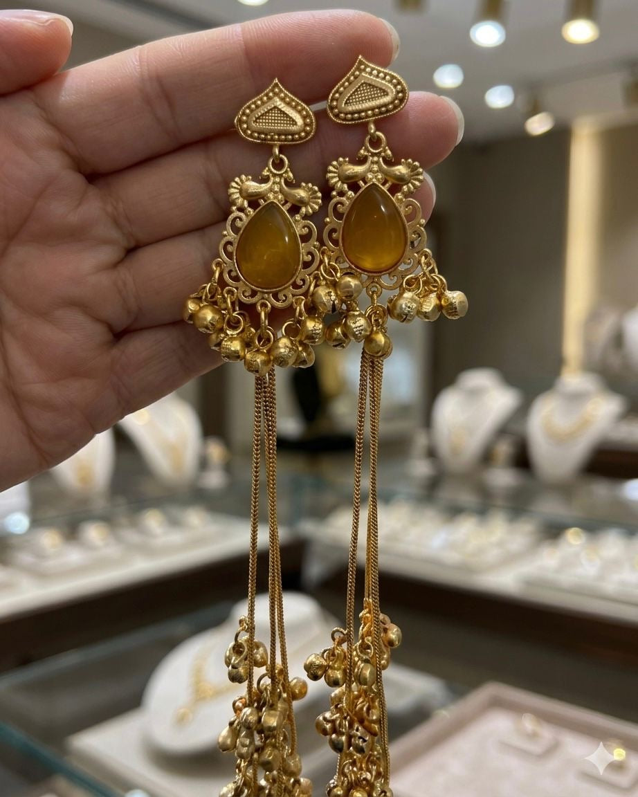 Gold plated Kashmiri earrings
