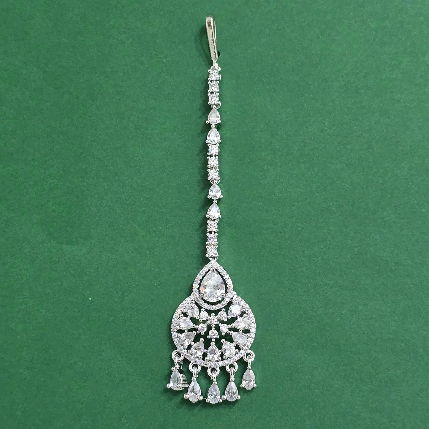 Silver American Diamond matha tikka