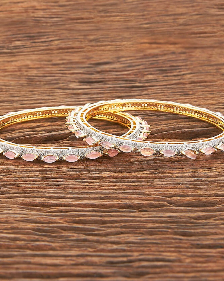 Pink Cz bangles with 2tone plating
