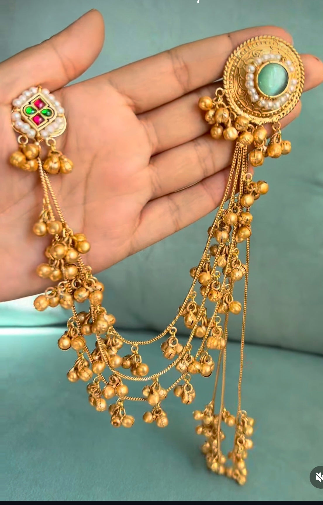 Pachi kundan kashmiri earrings