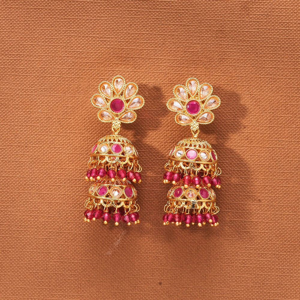 Double jhumki with gold plating