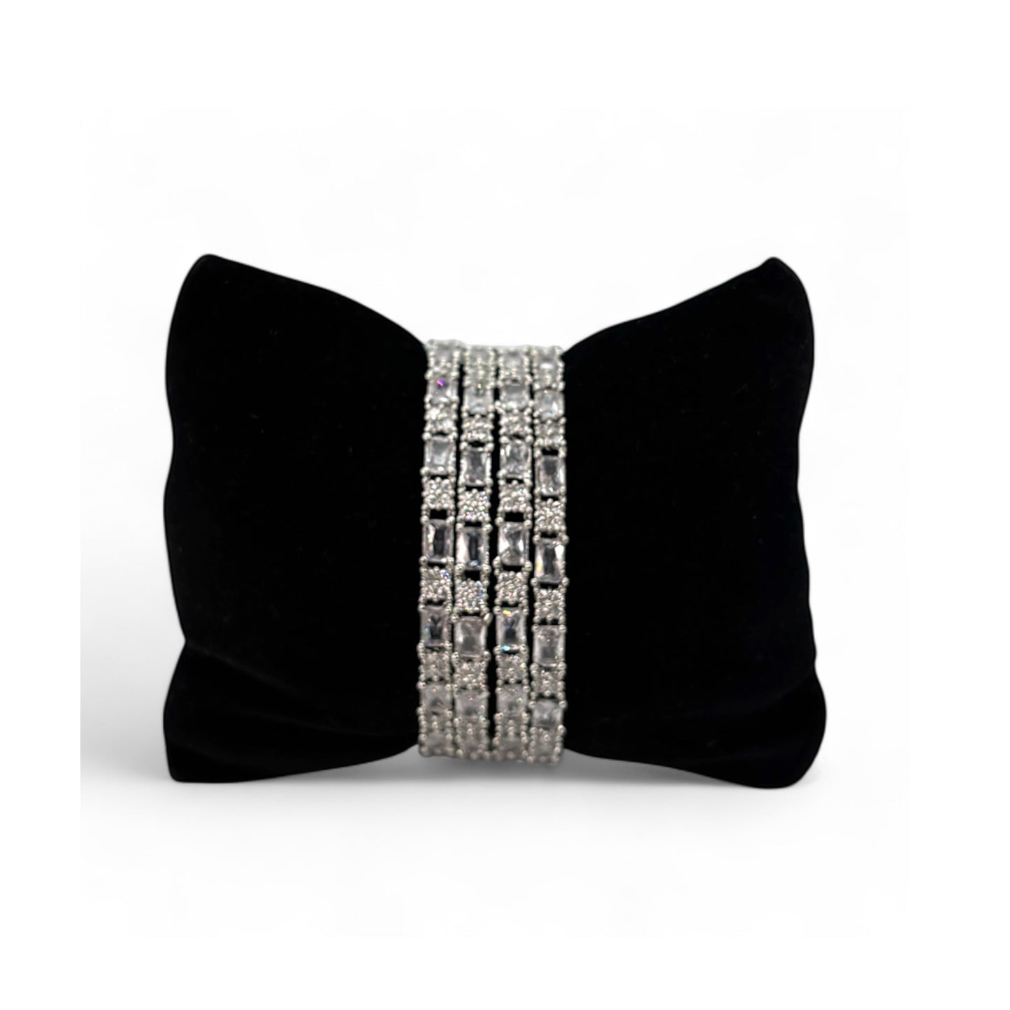 Silver plated Cz bangles