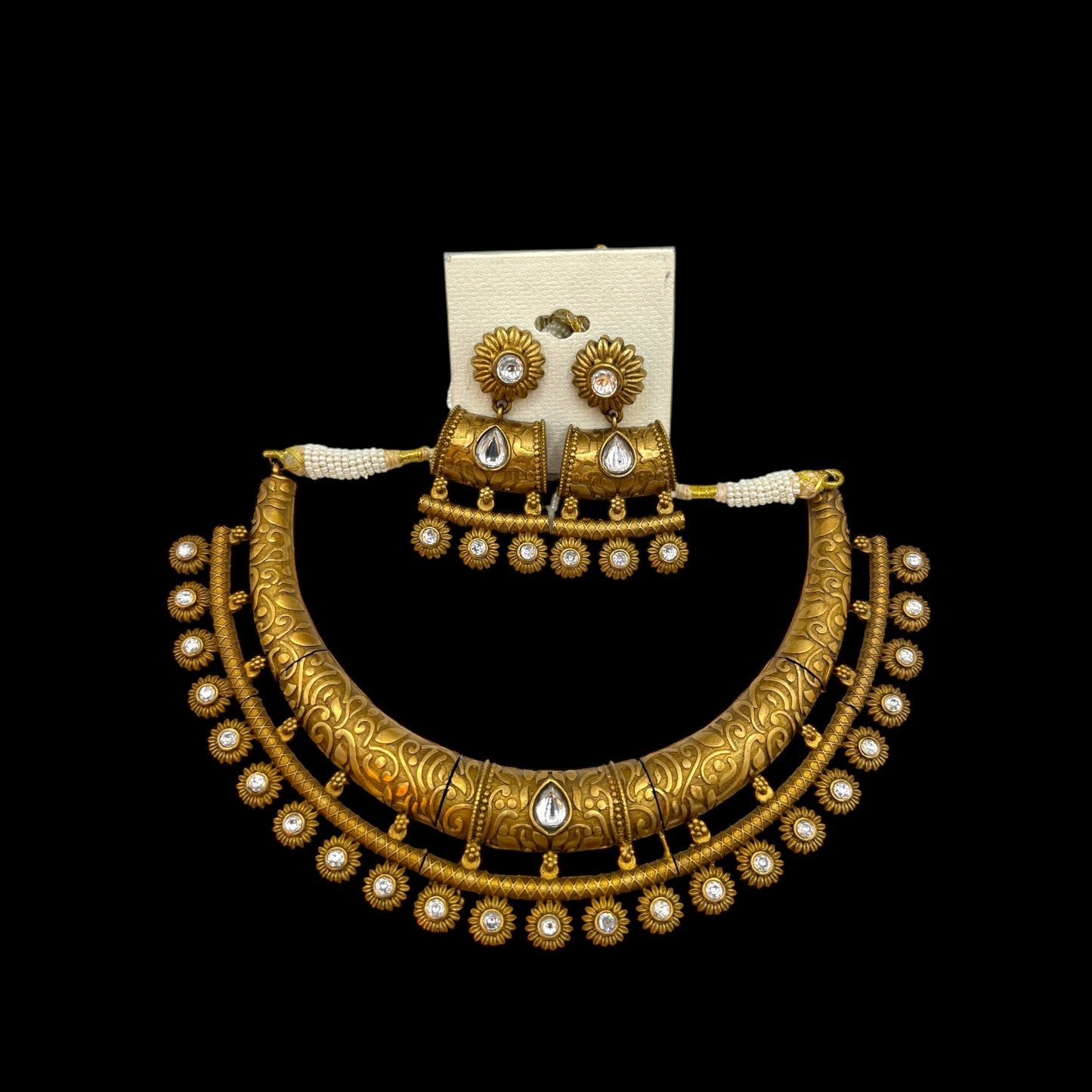 Statement necklace set with kundan stones