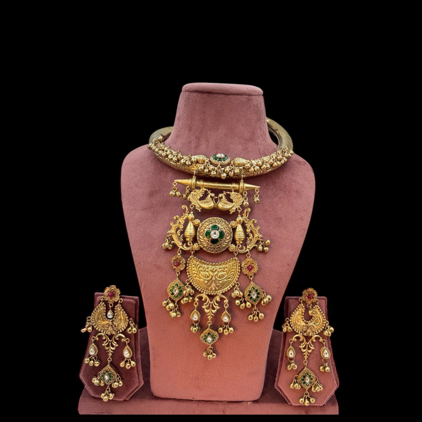 Contemporary gold plated handmade big hasli