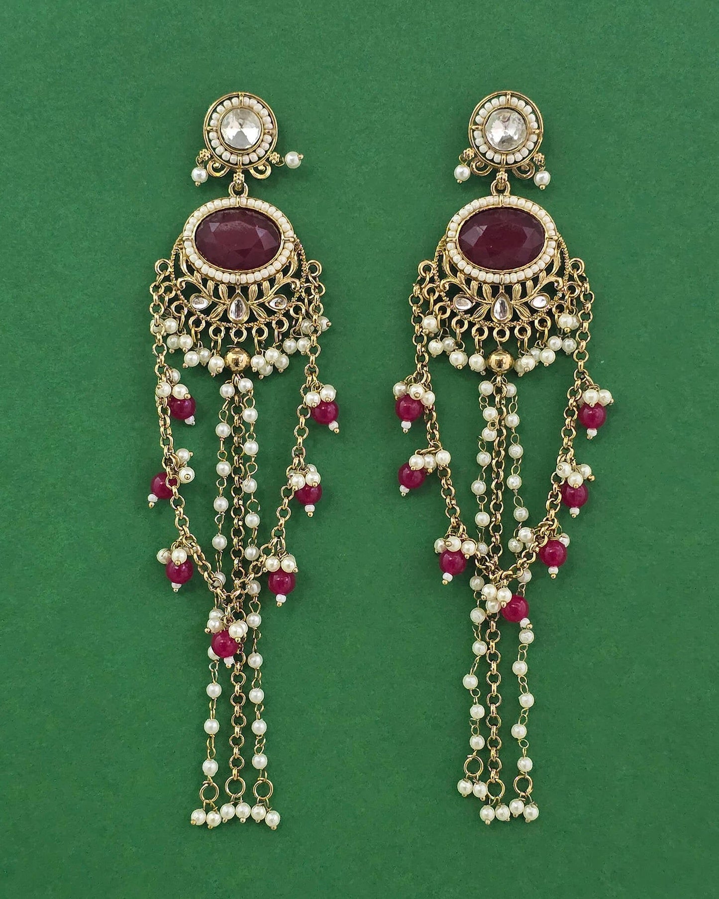 Victorian polish Kashmiri long earrings