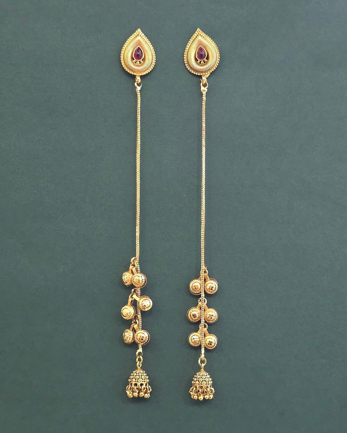 Gold plated long earrings