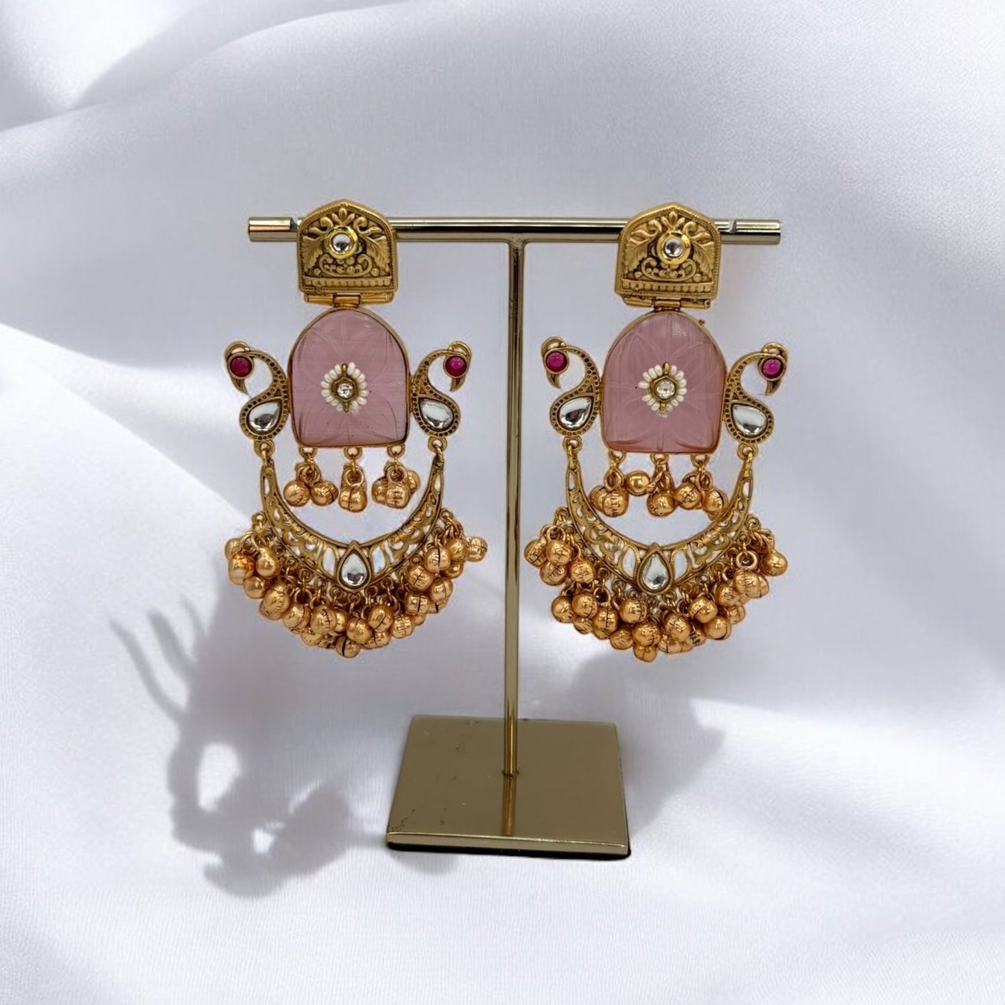 Handmade gold tone fusion earrings