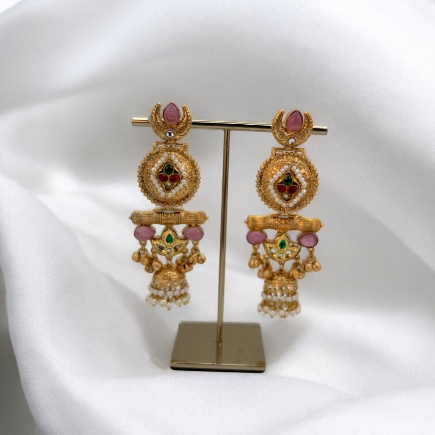 Premium pachi kundan fusion earrings