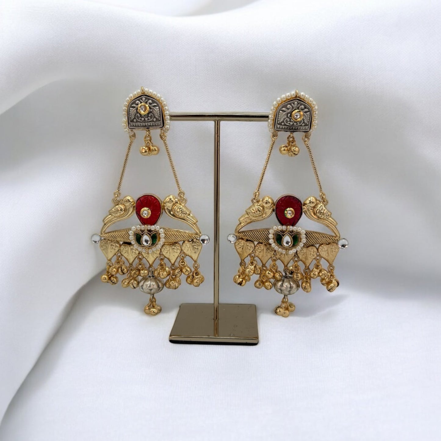 Handmade parrot design earrings