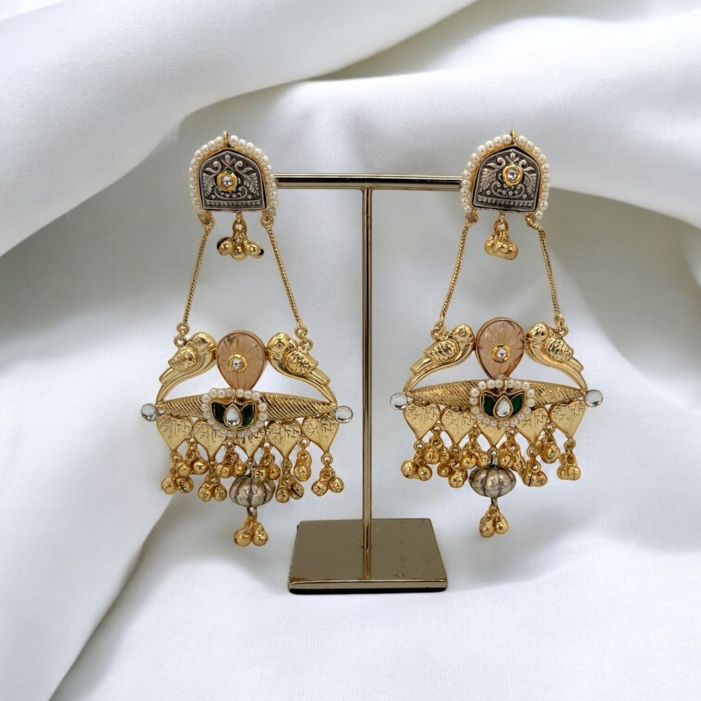 Handmade parrot design earrings