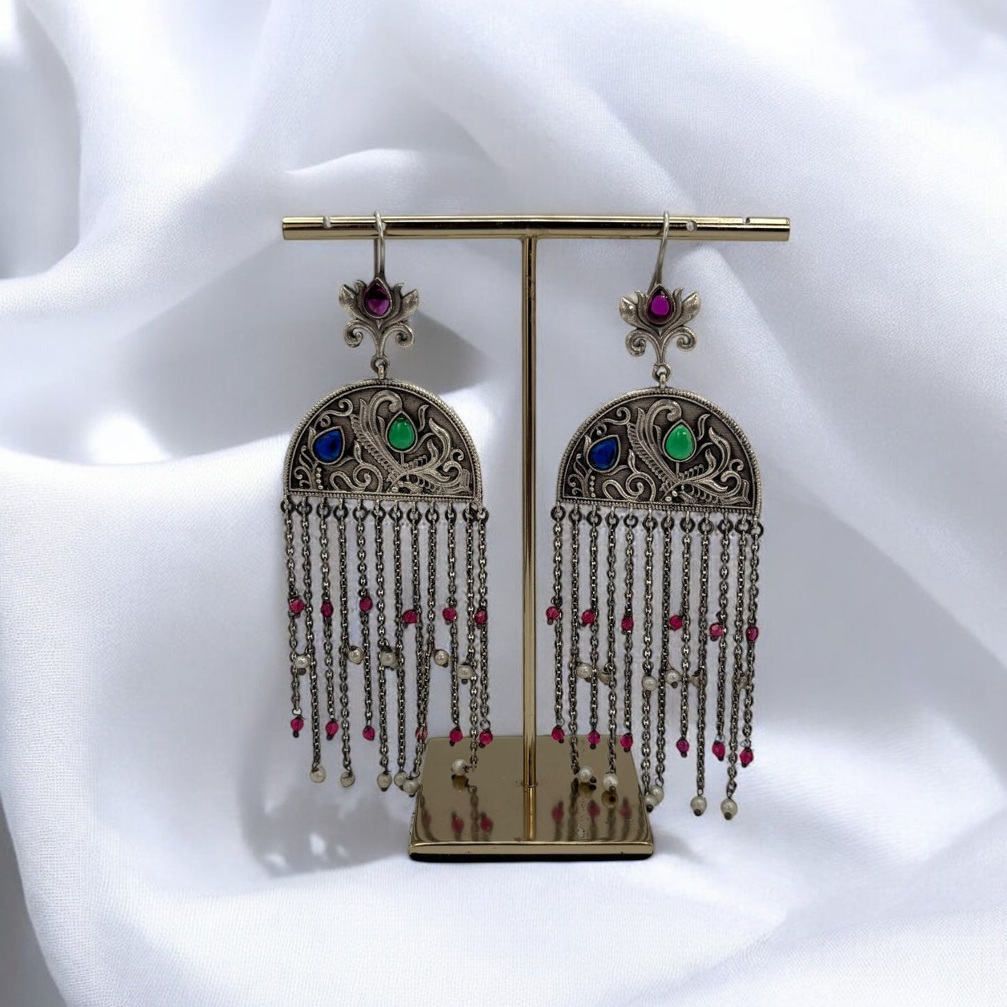 Silver replica earrings