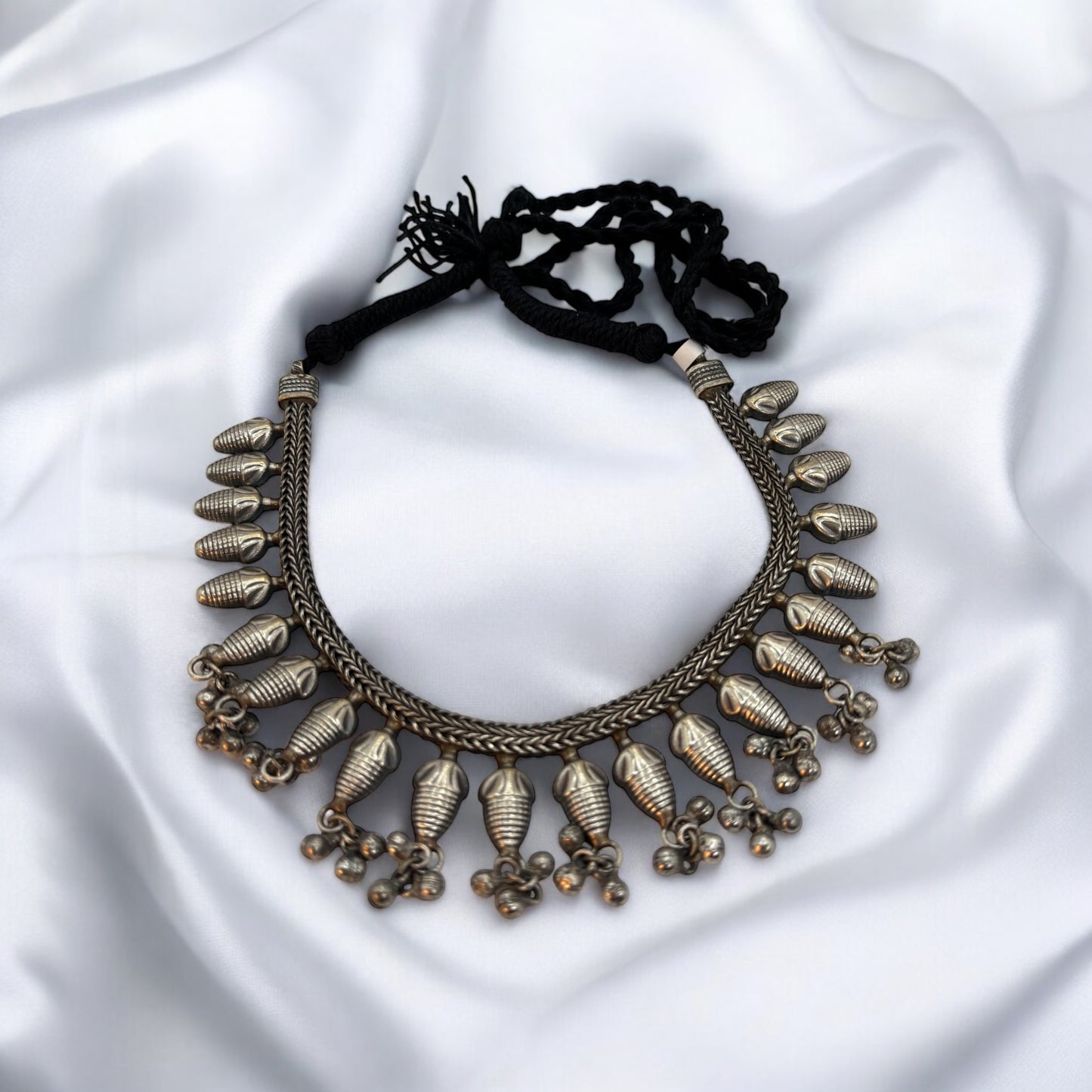 Handmade oxidized German silver necklace