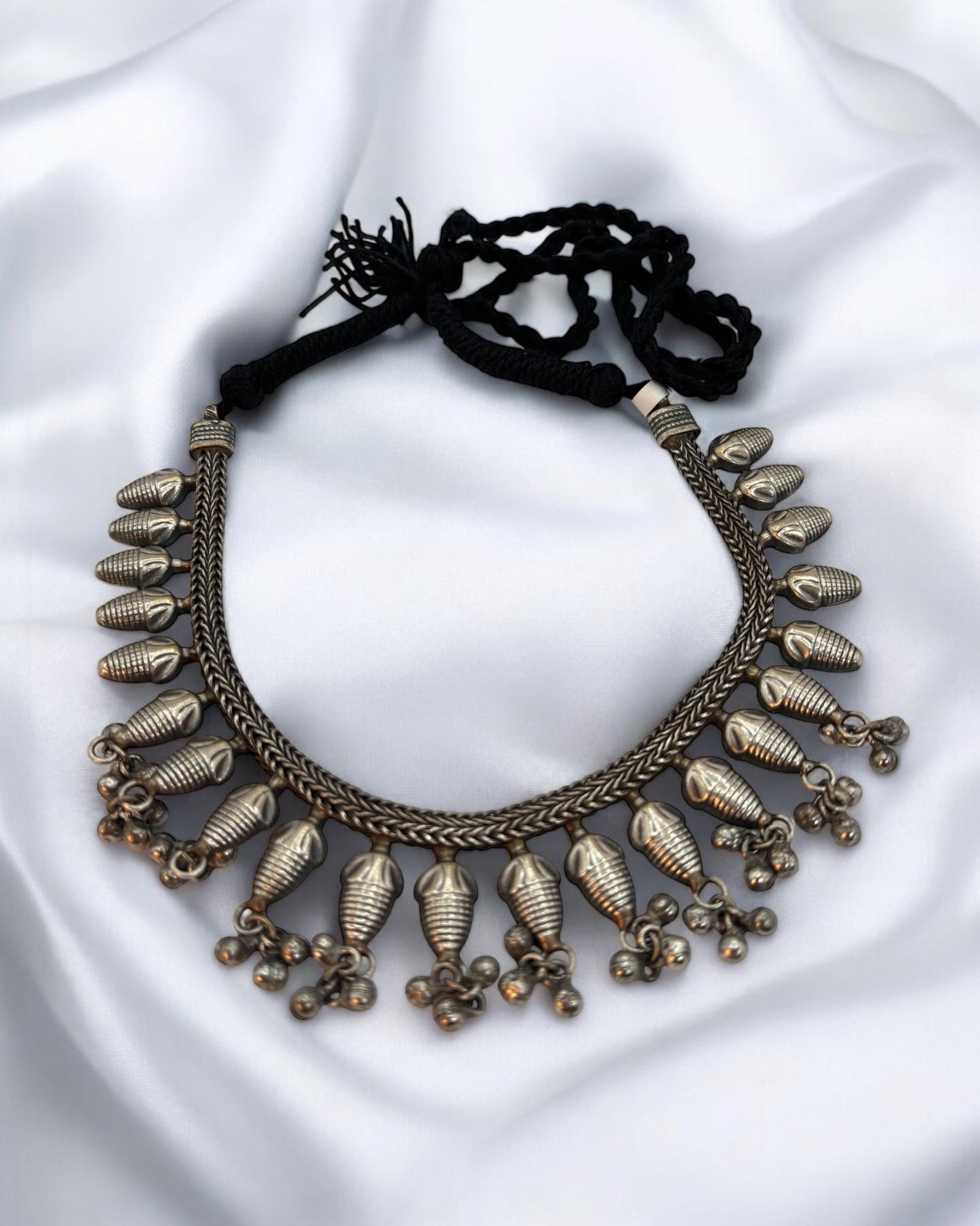 Handmade oxidized German silver necklace