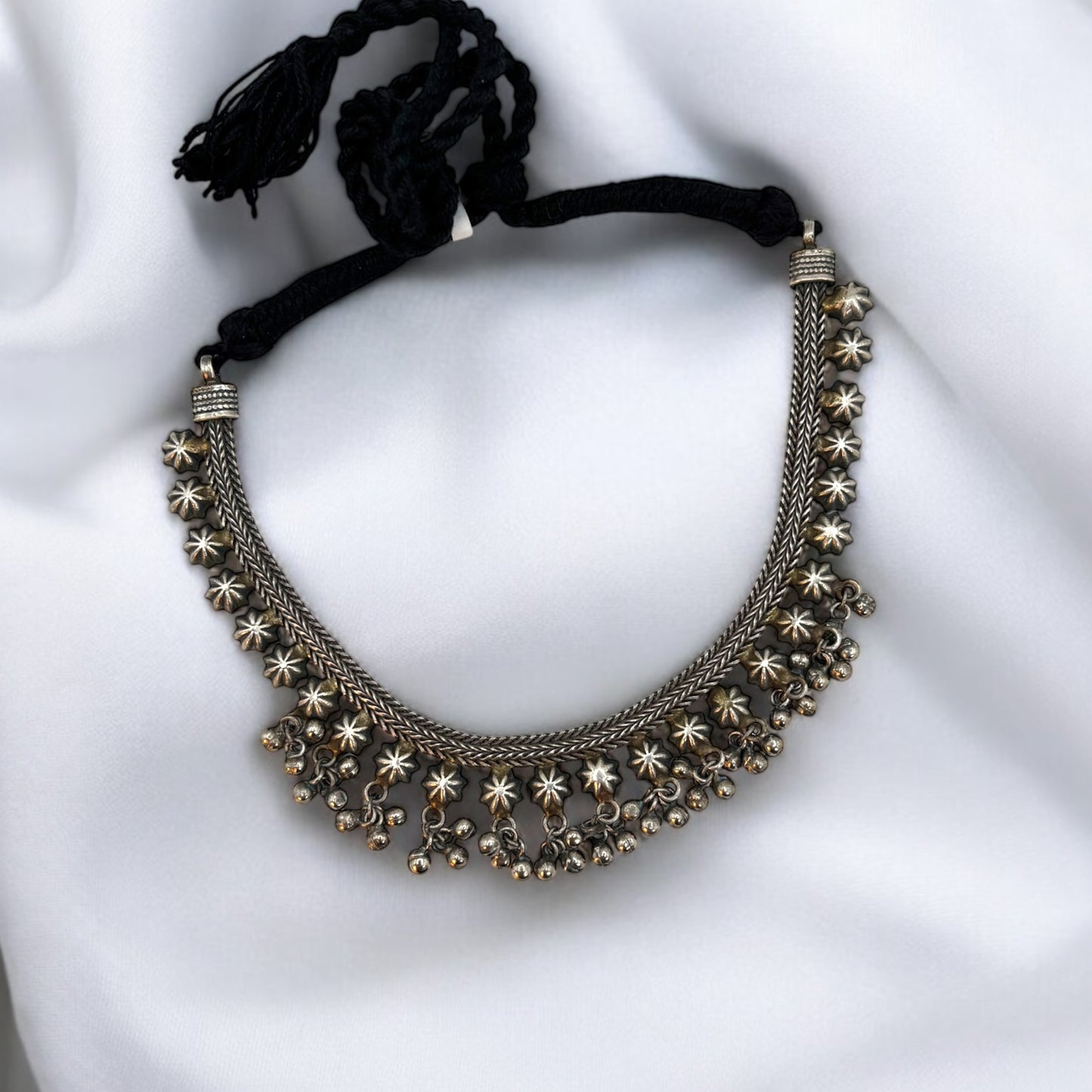 German silver oxidized necklace