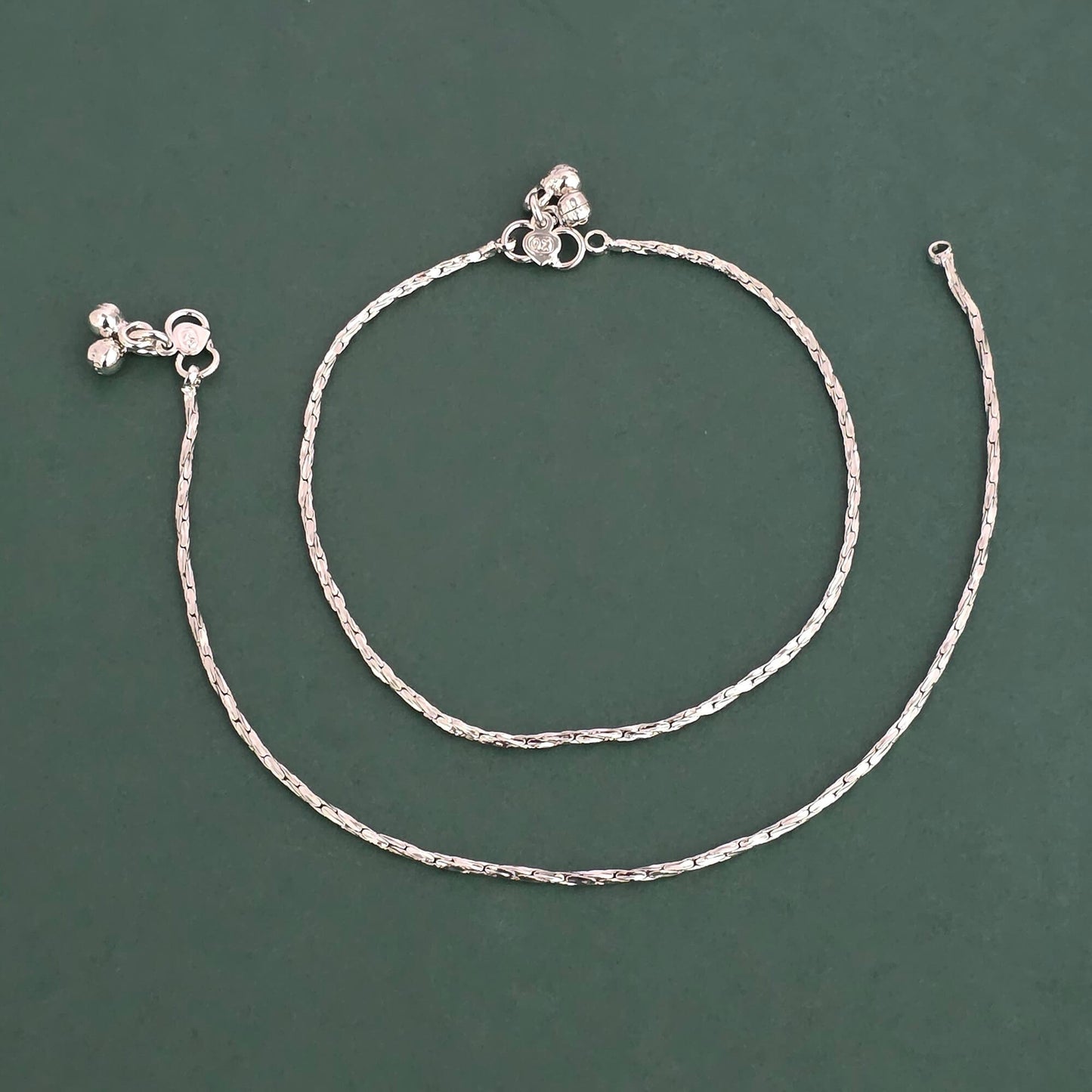 Silver plated classic anklets