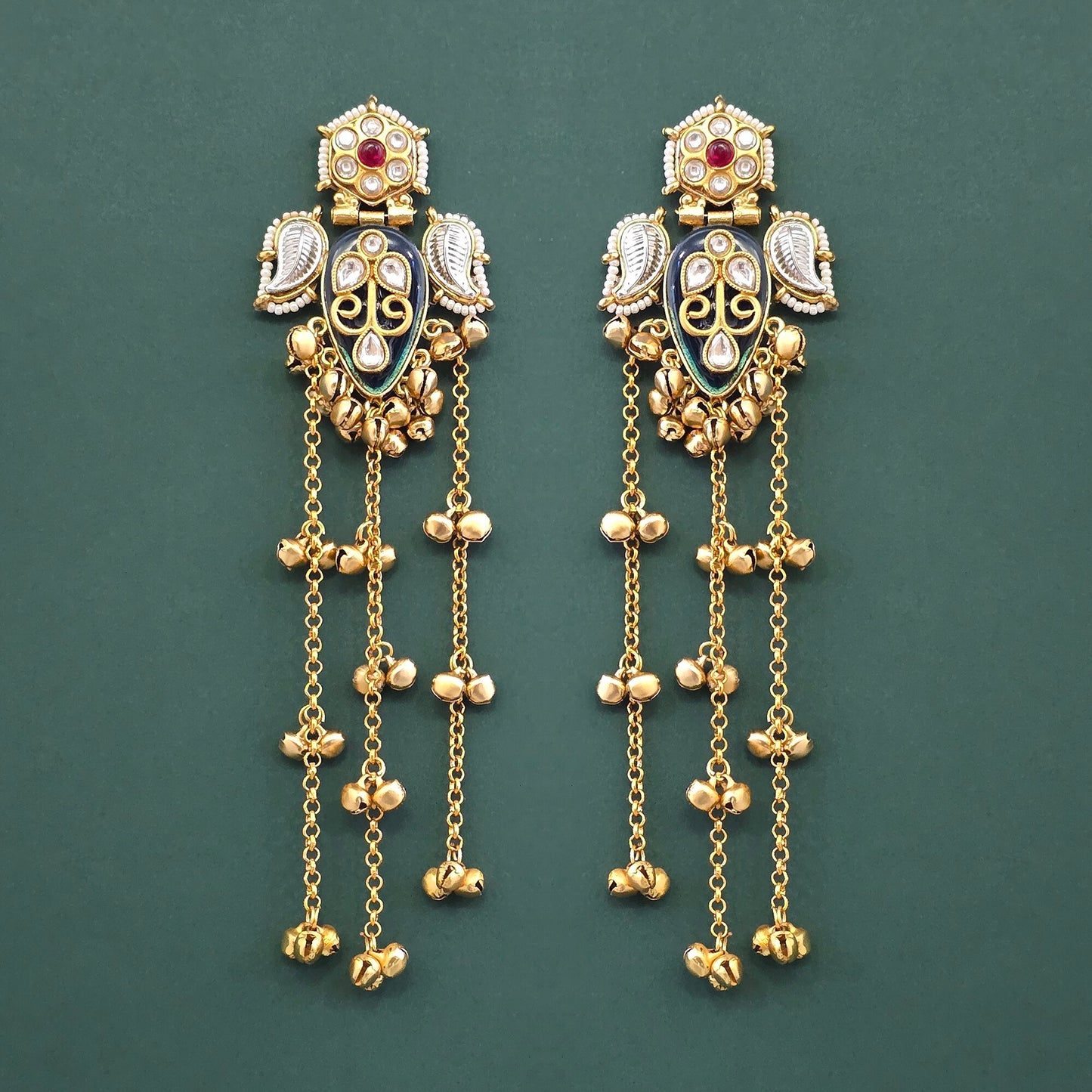 Gold plated long earrings