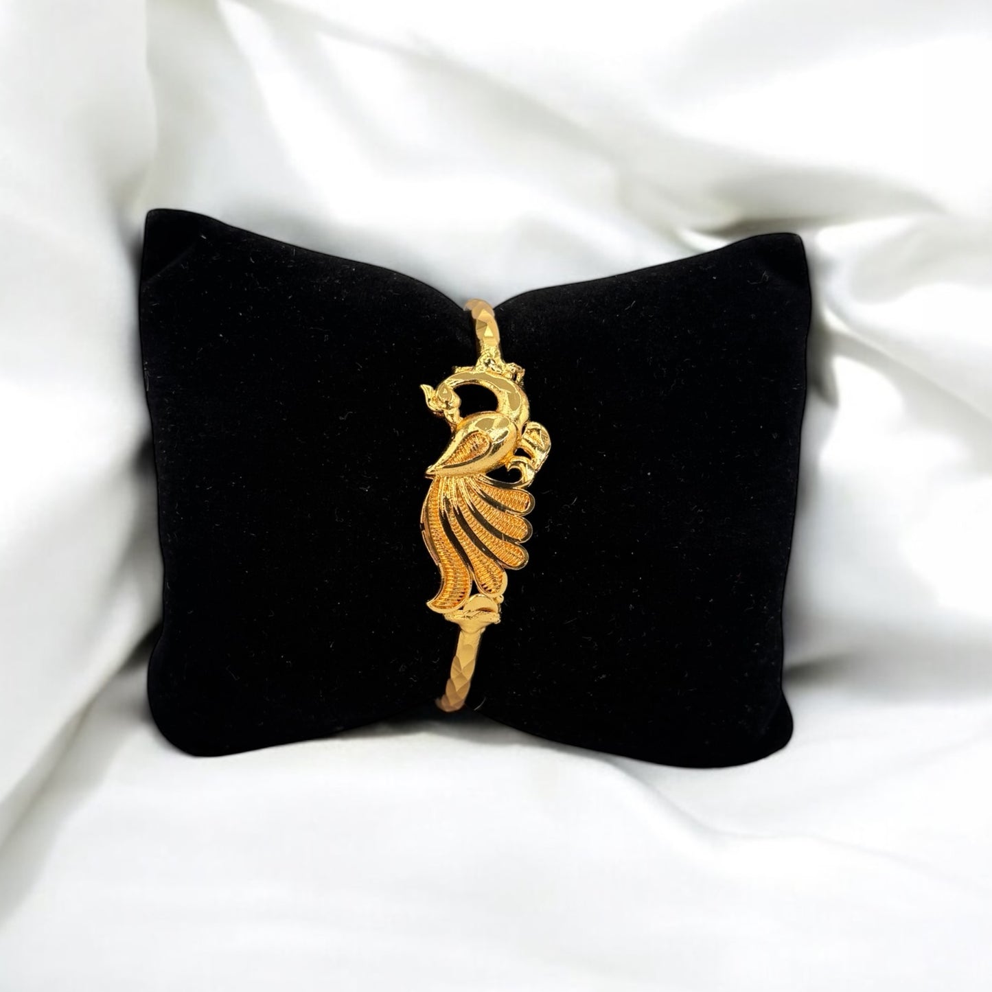 Gold plated peacock bracelet