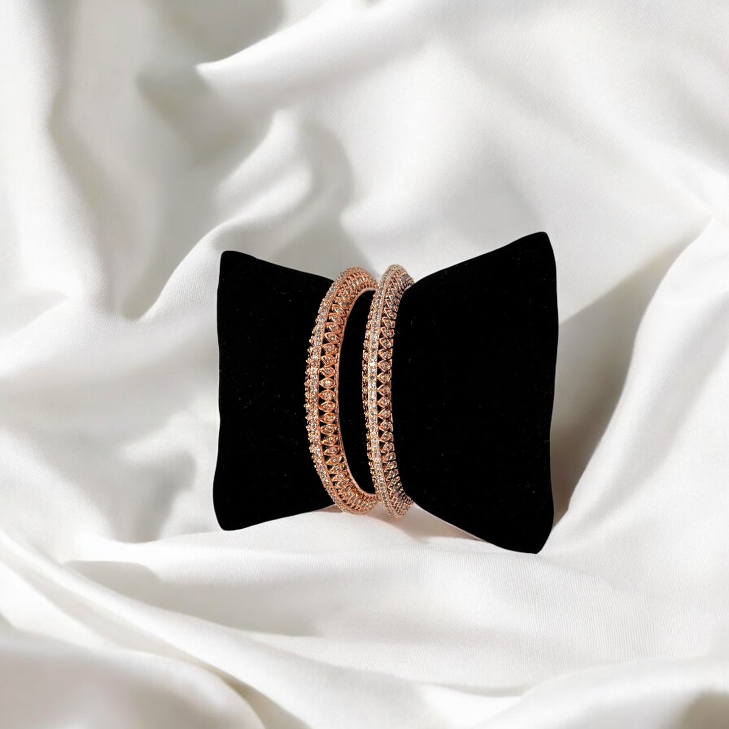 Rose gold AD bangles