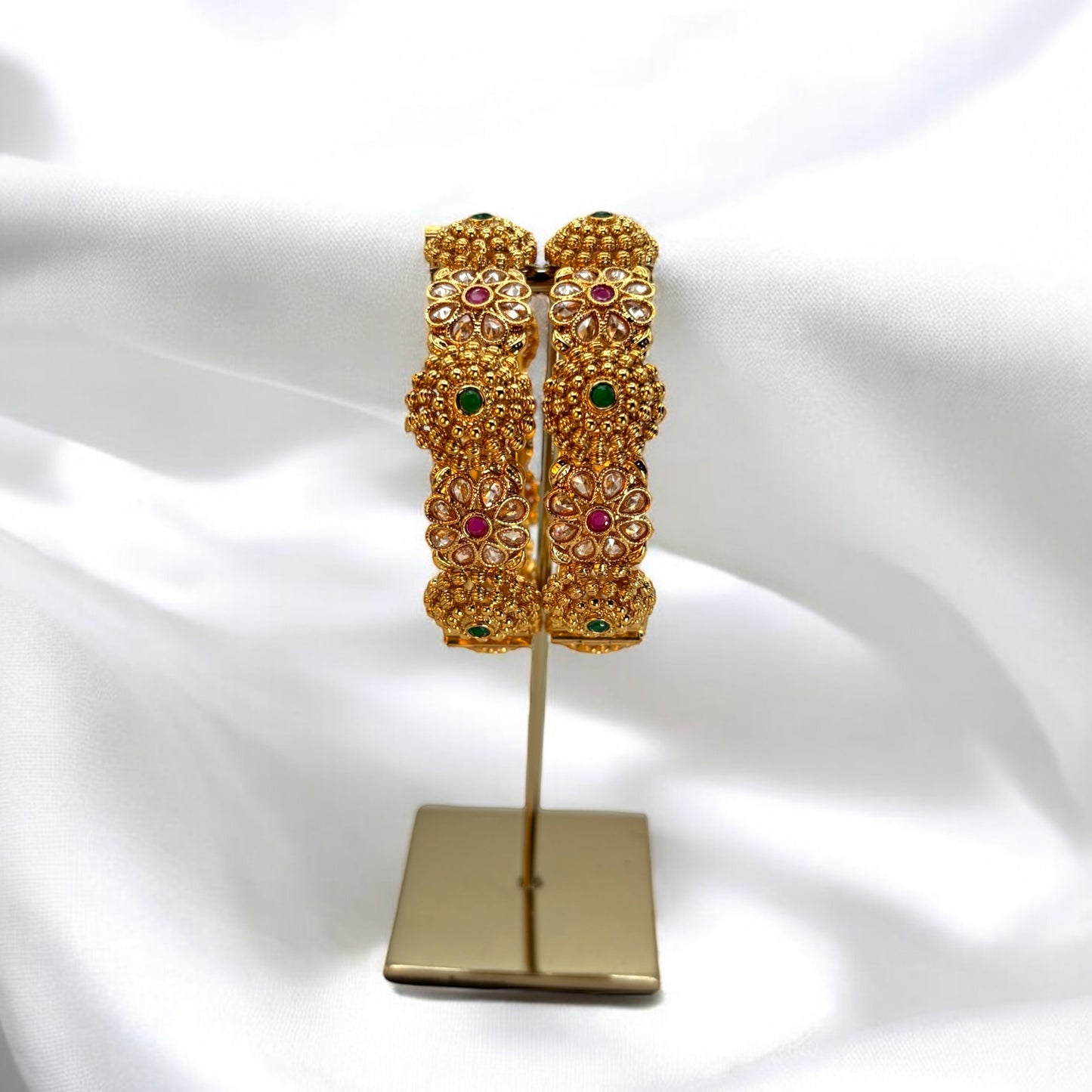 Gold plated polki kadas