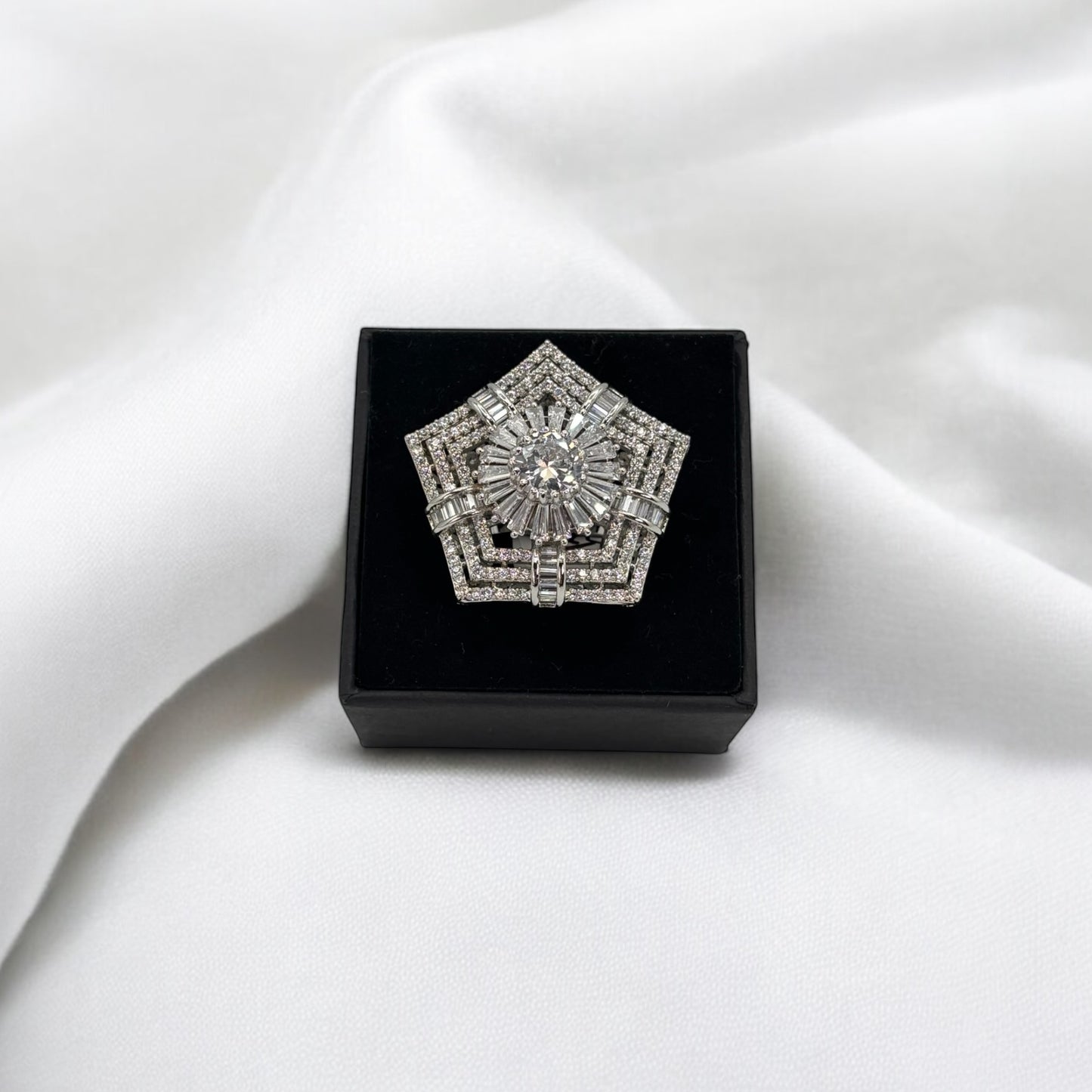 American Diamond adjustable ring