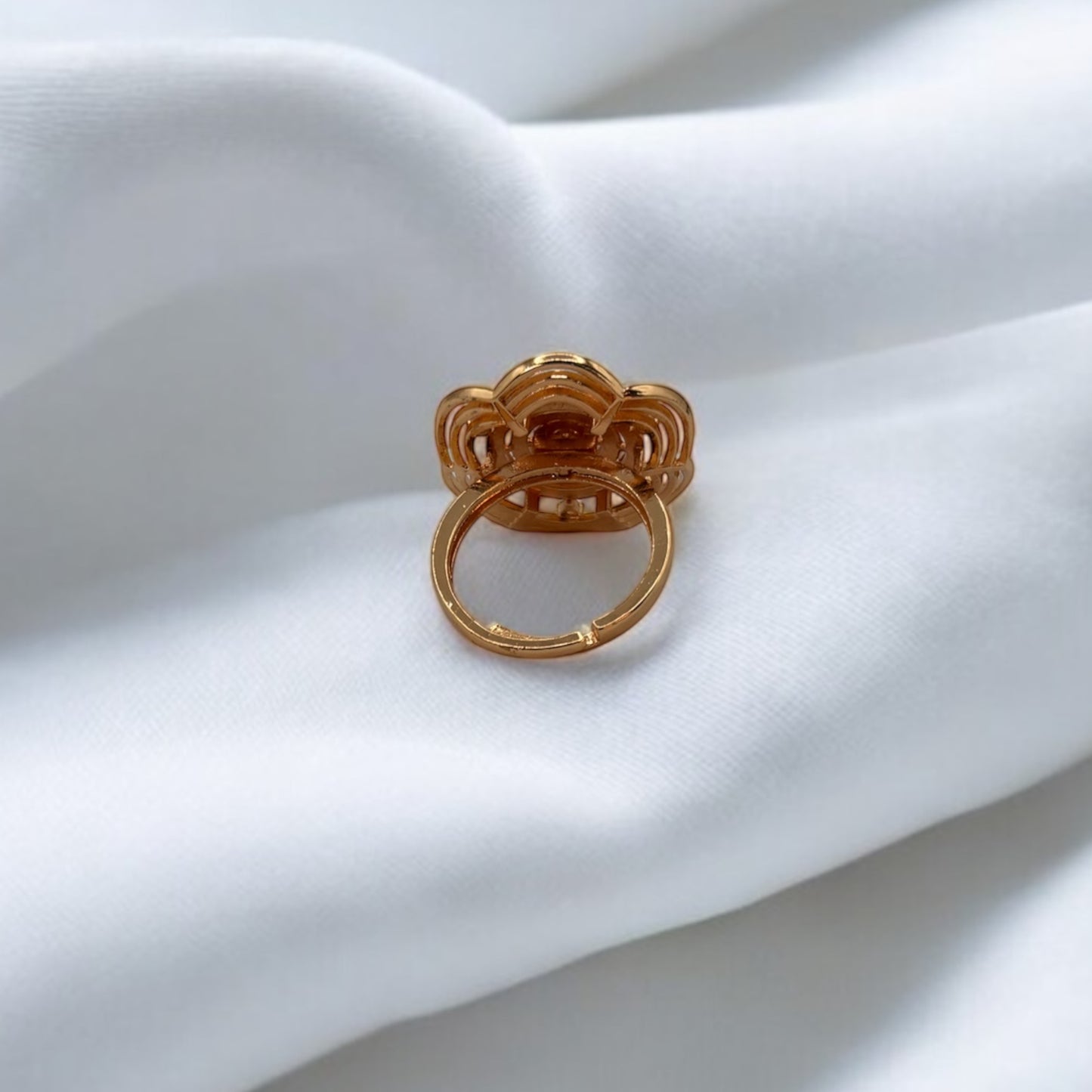 Rose gold AD adjustable ring