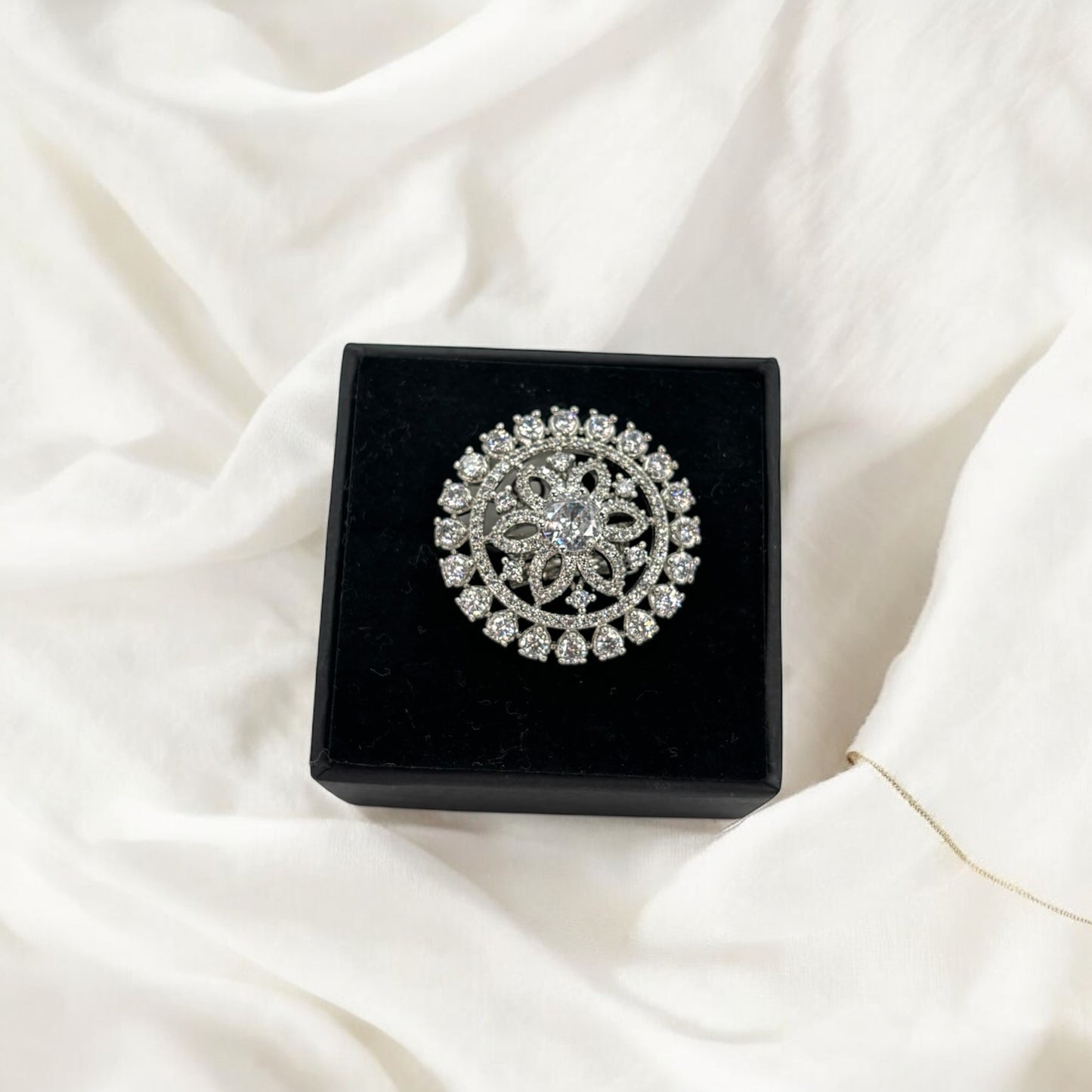 Silver American Diamond ring