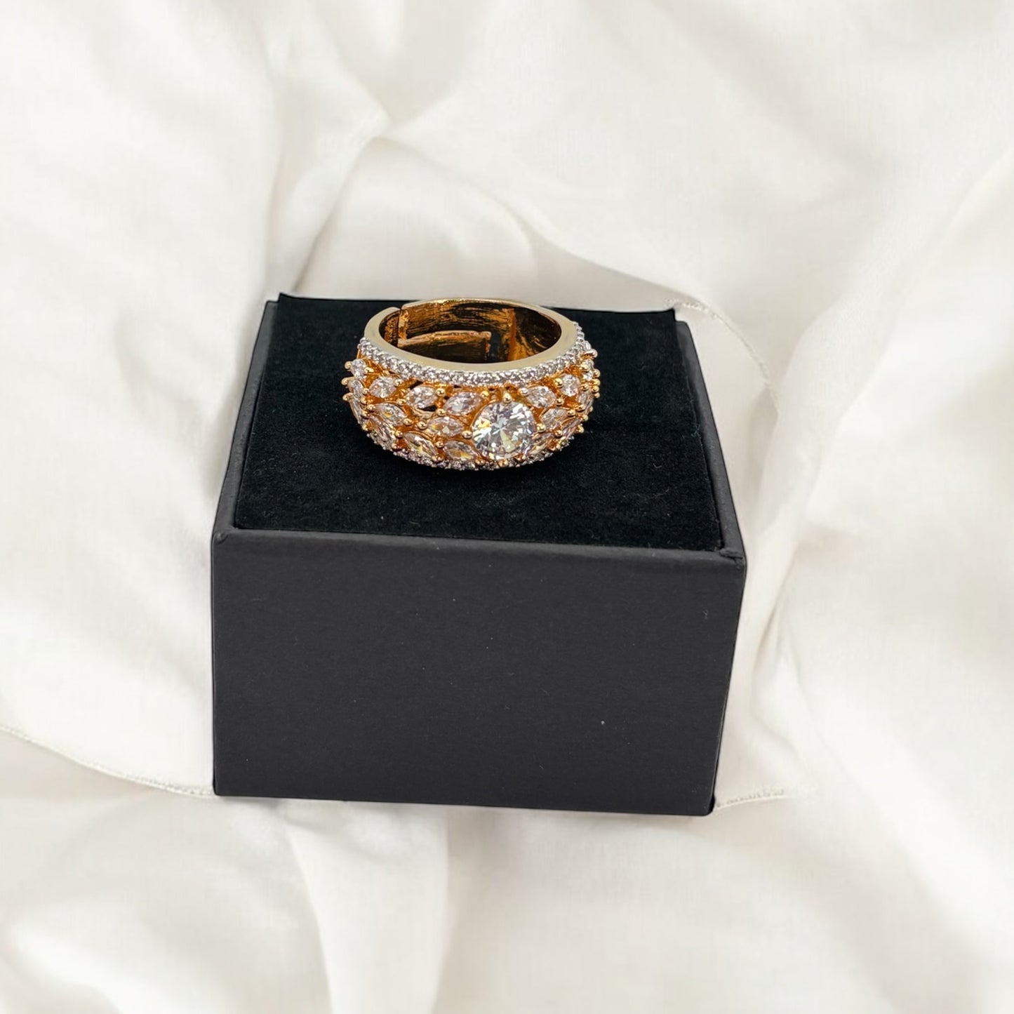 American Diamond adjustable ring