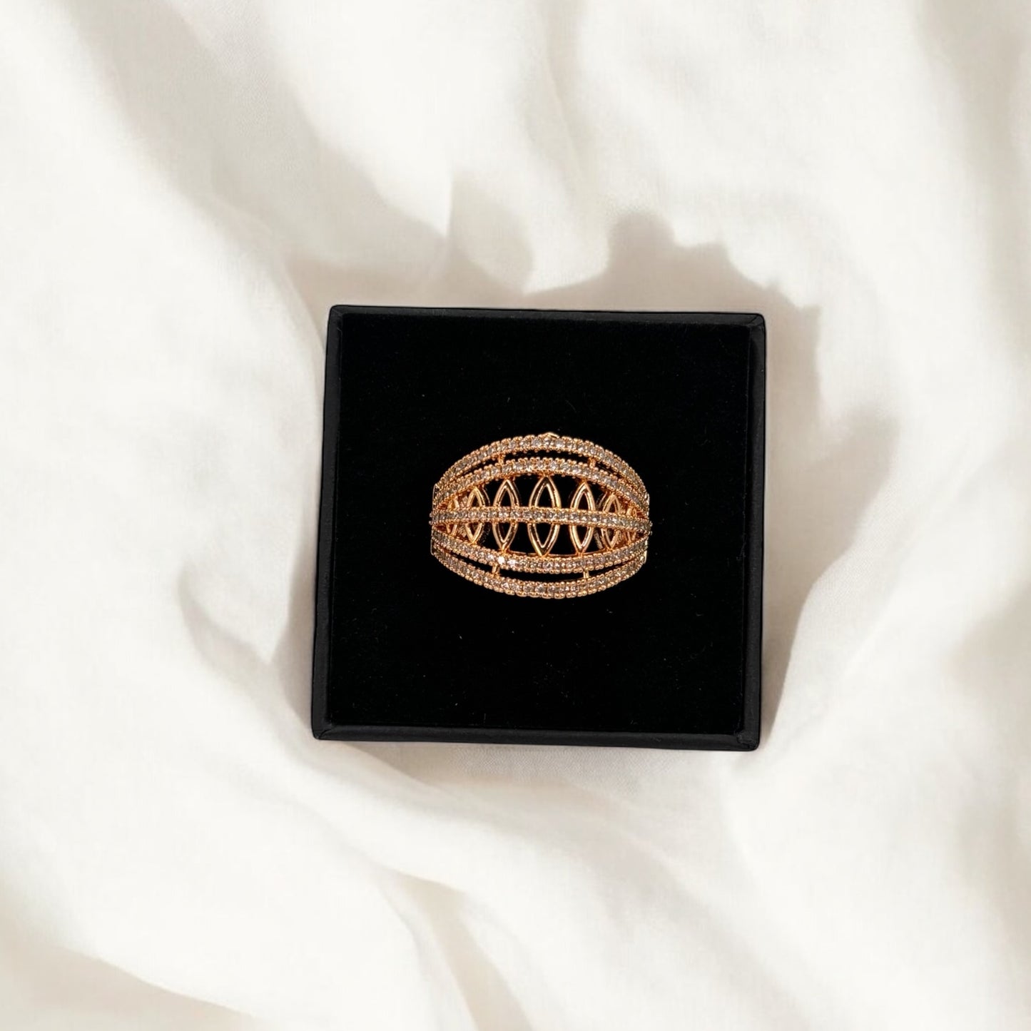 Rose gold adjustable ring