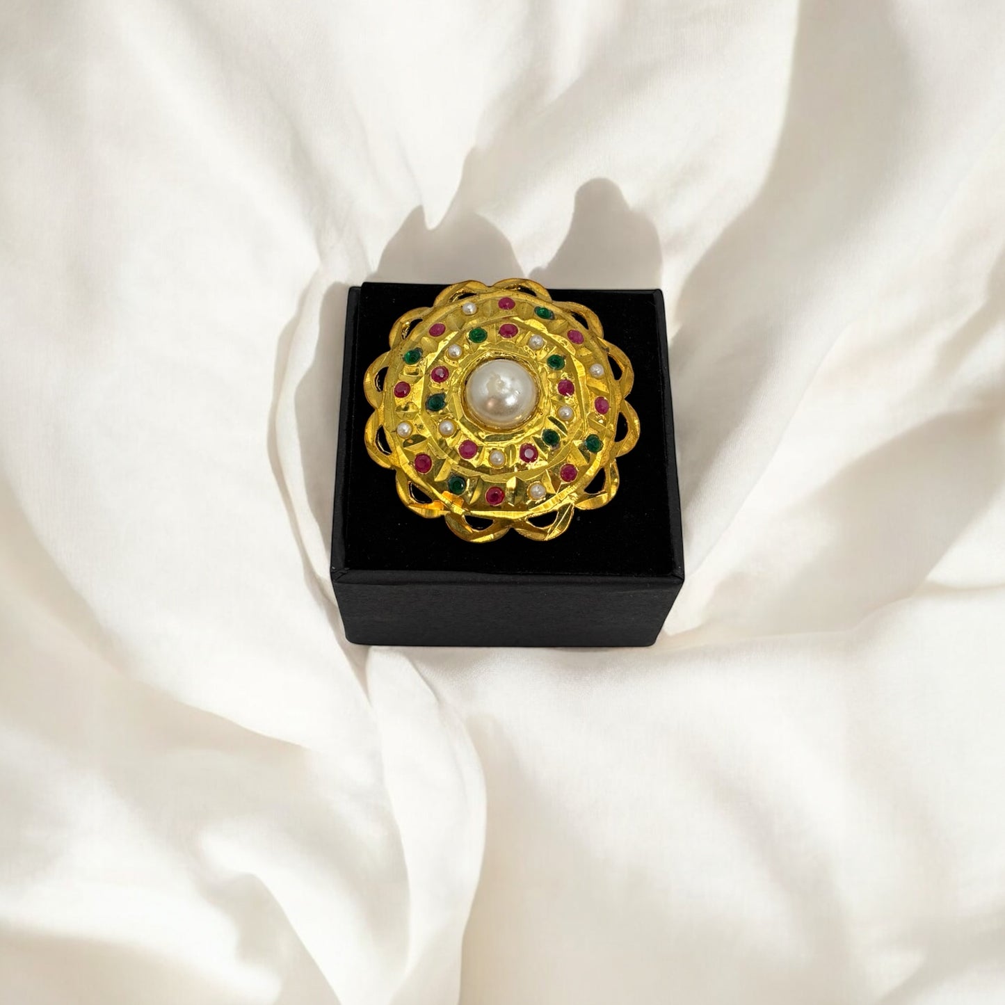 Gold plated jadau ring