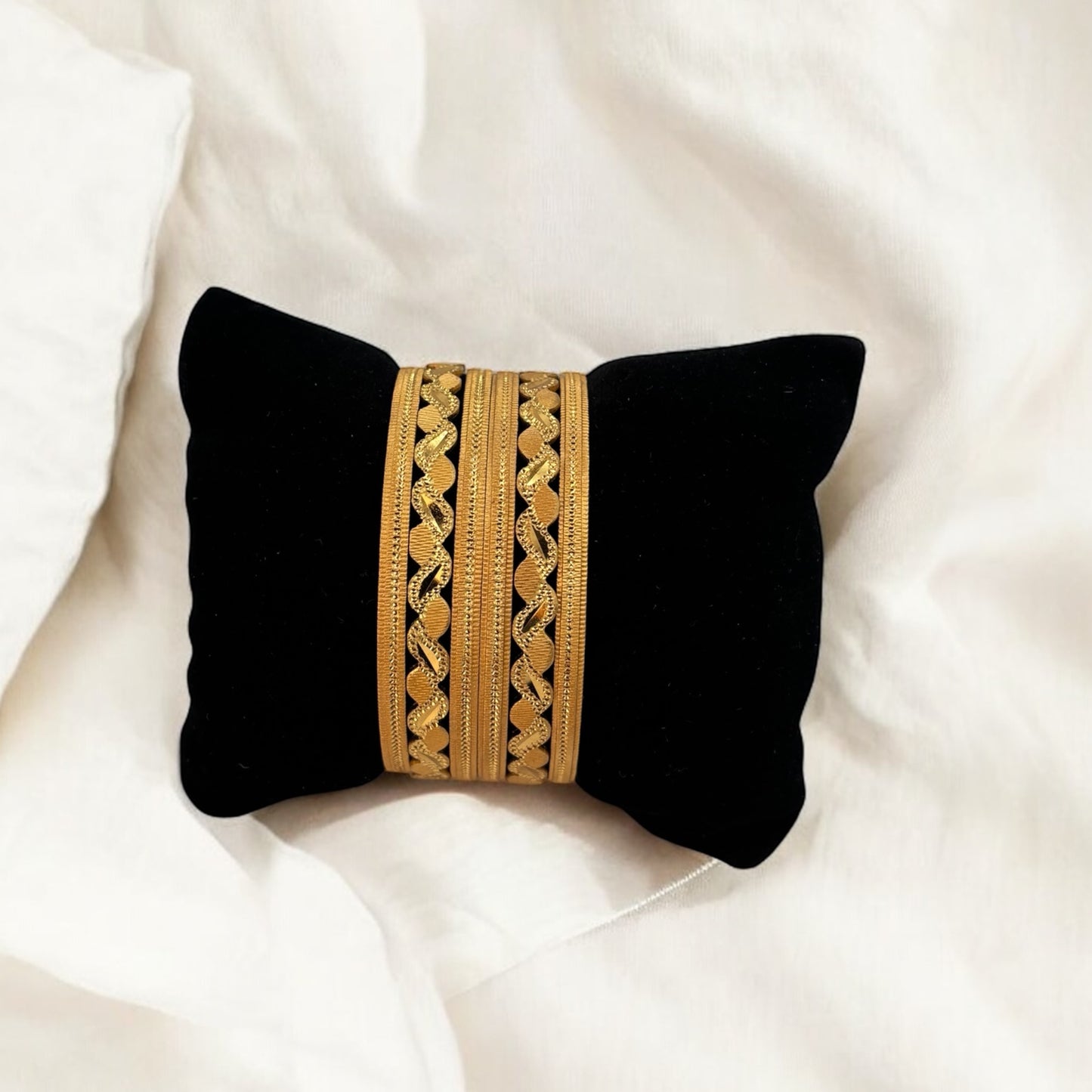 Gold plated bangle set