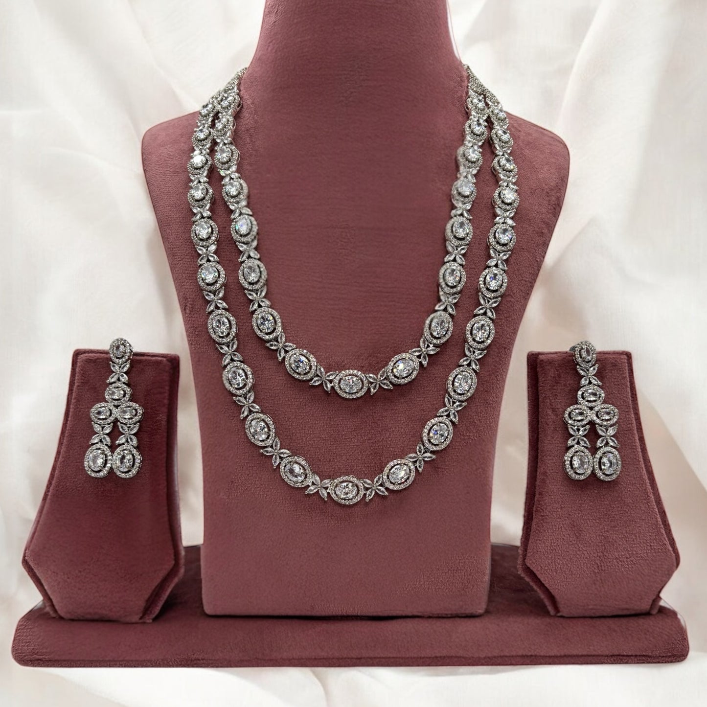 American Diamond long necklace set