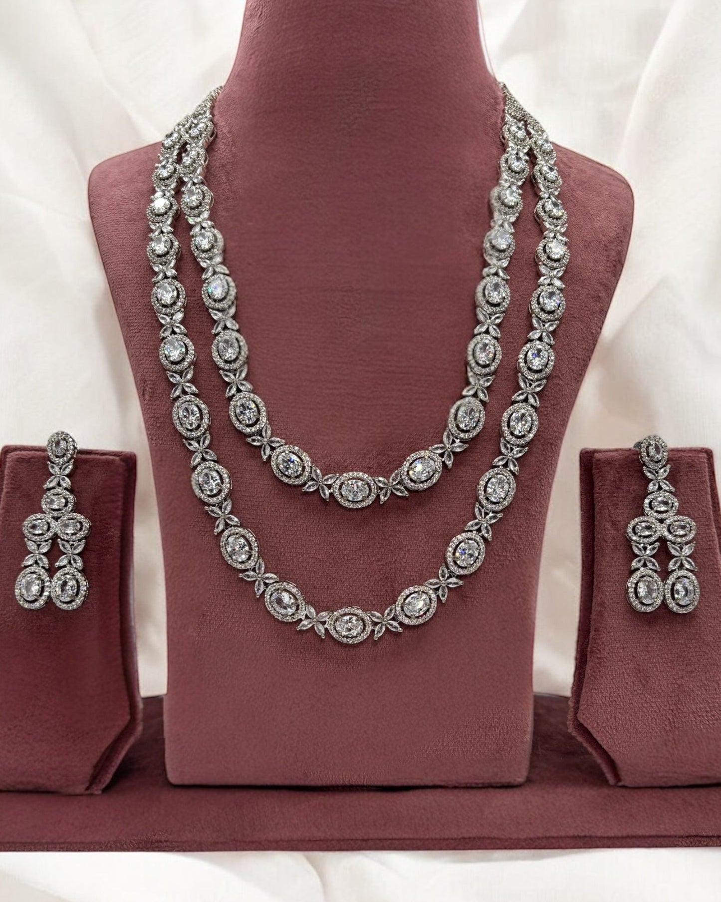 American Diamond long necklace set