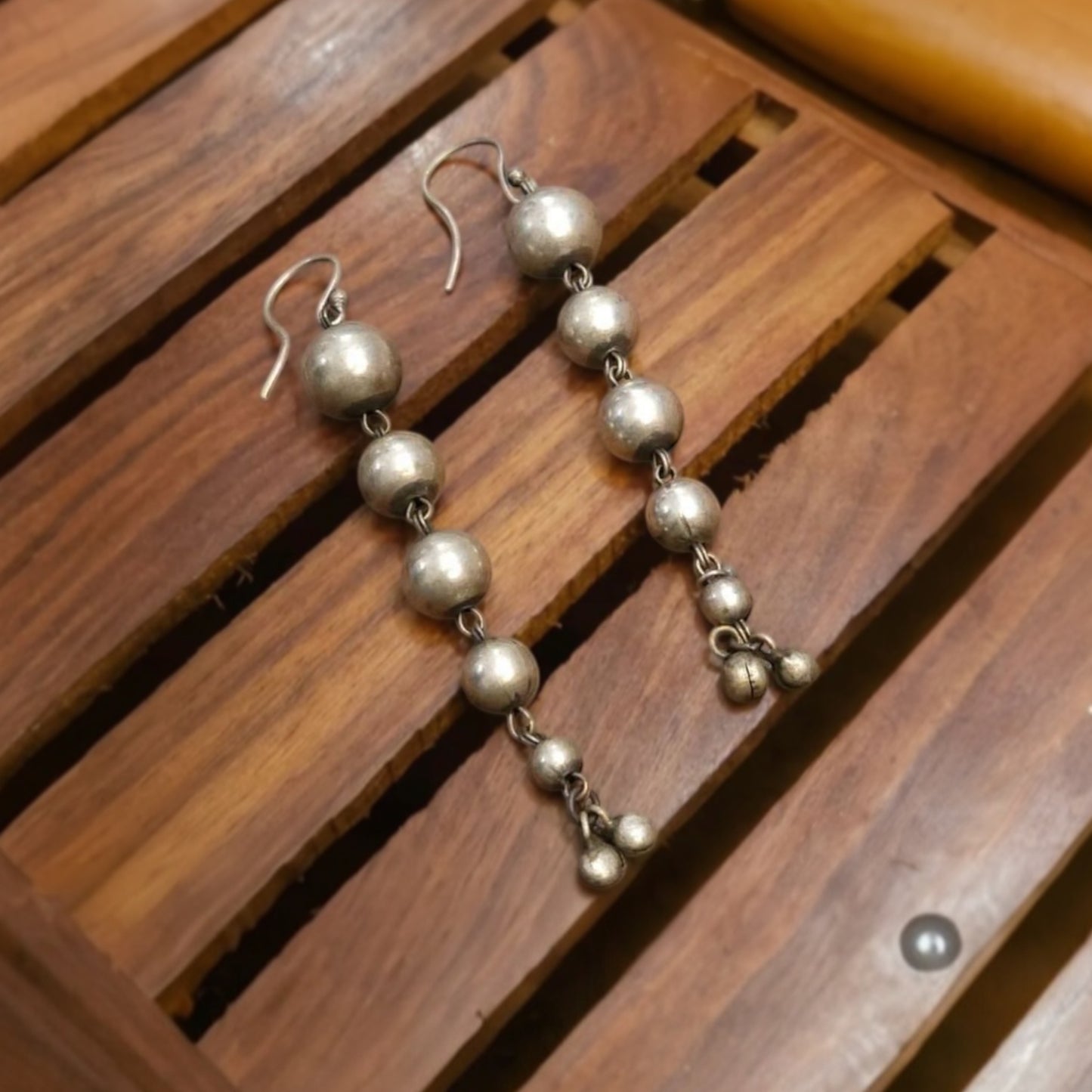 Oxidized German silver long earrings