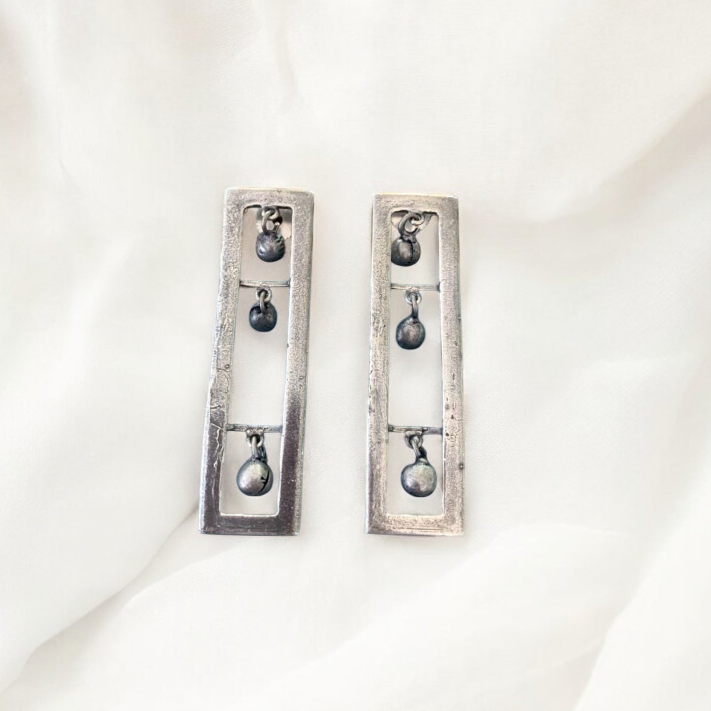 Oxidized German silver earrings