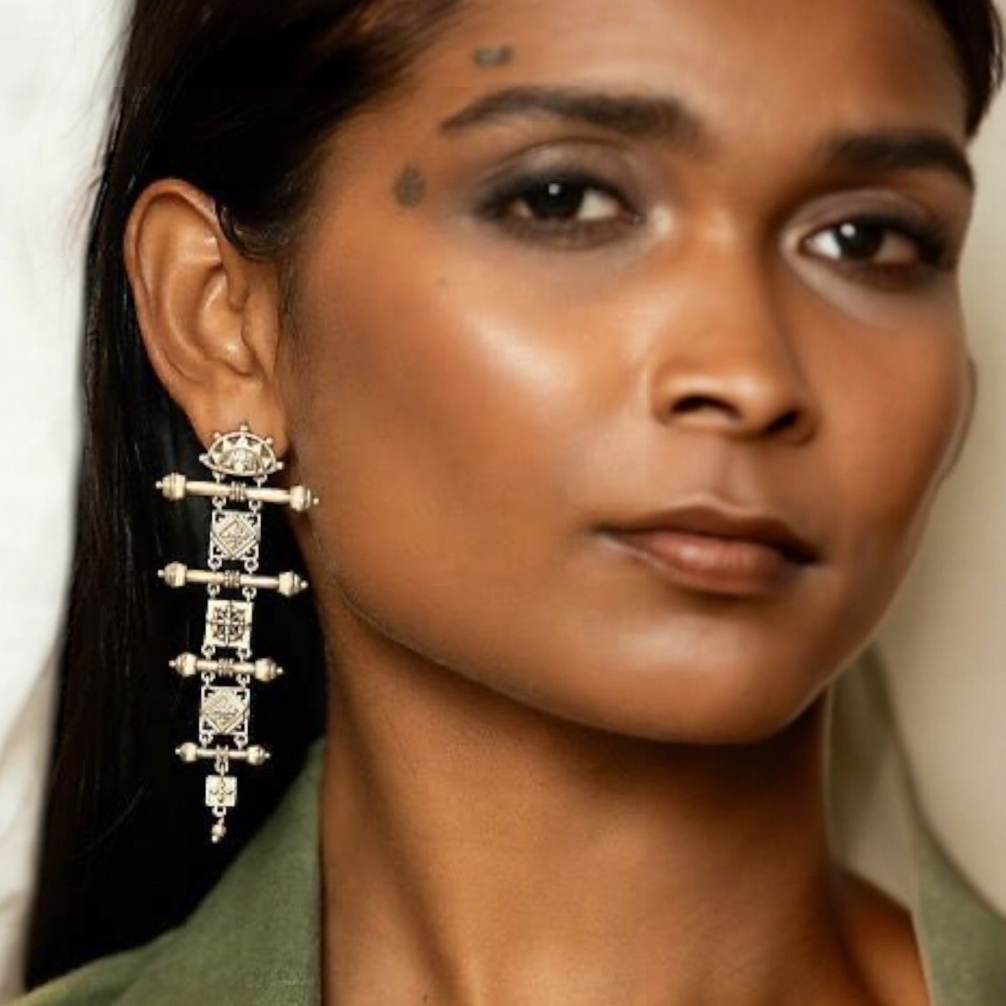 Oxidized German silver earrings